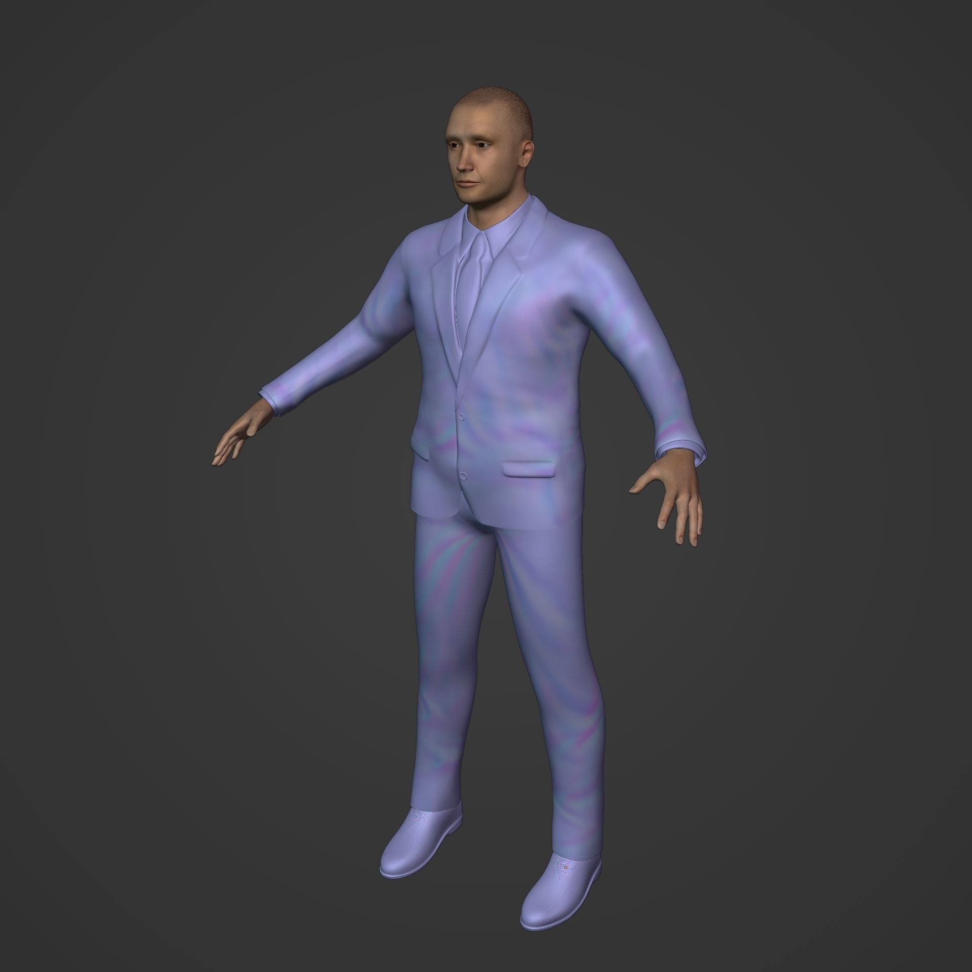 Businessman - Business Man Suit -- Rigged Low-poly 3D model_8