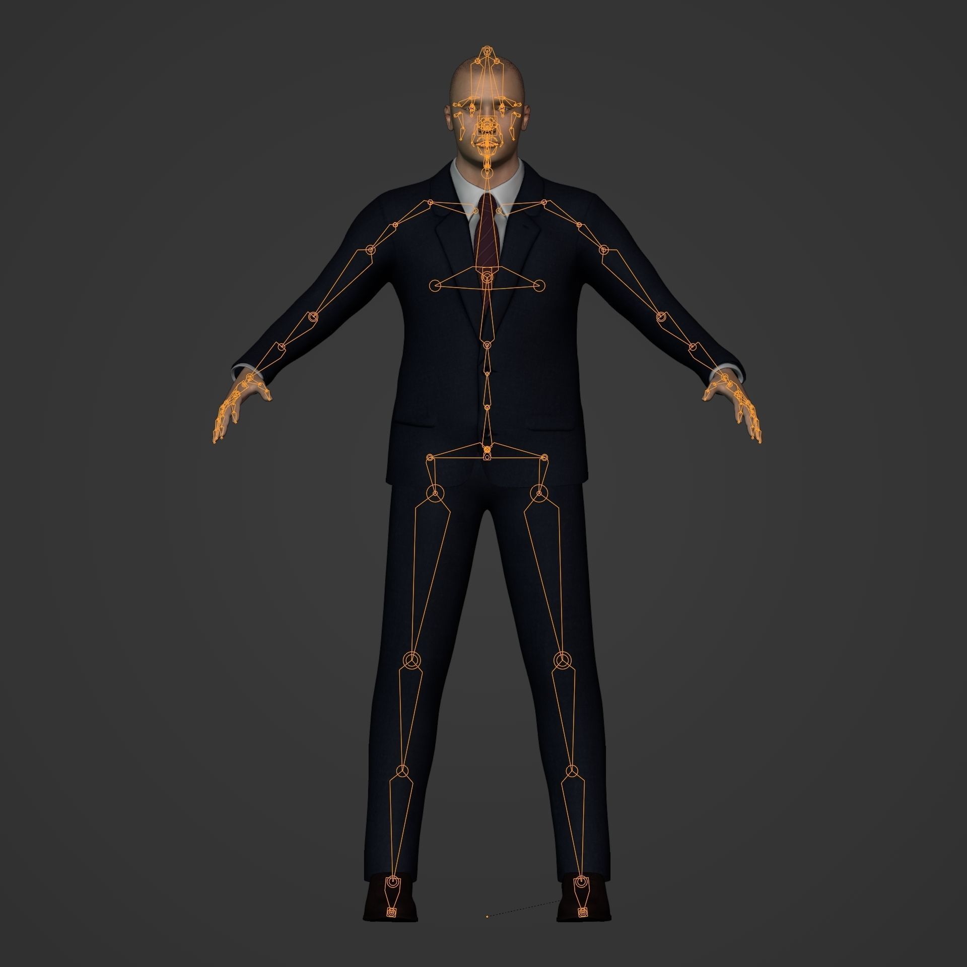 Businessman - Business Man Suit -- Rigged Low-poly 3D model_14