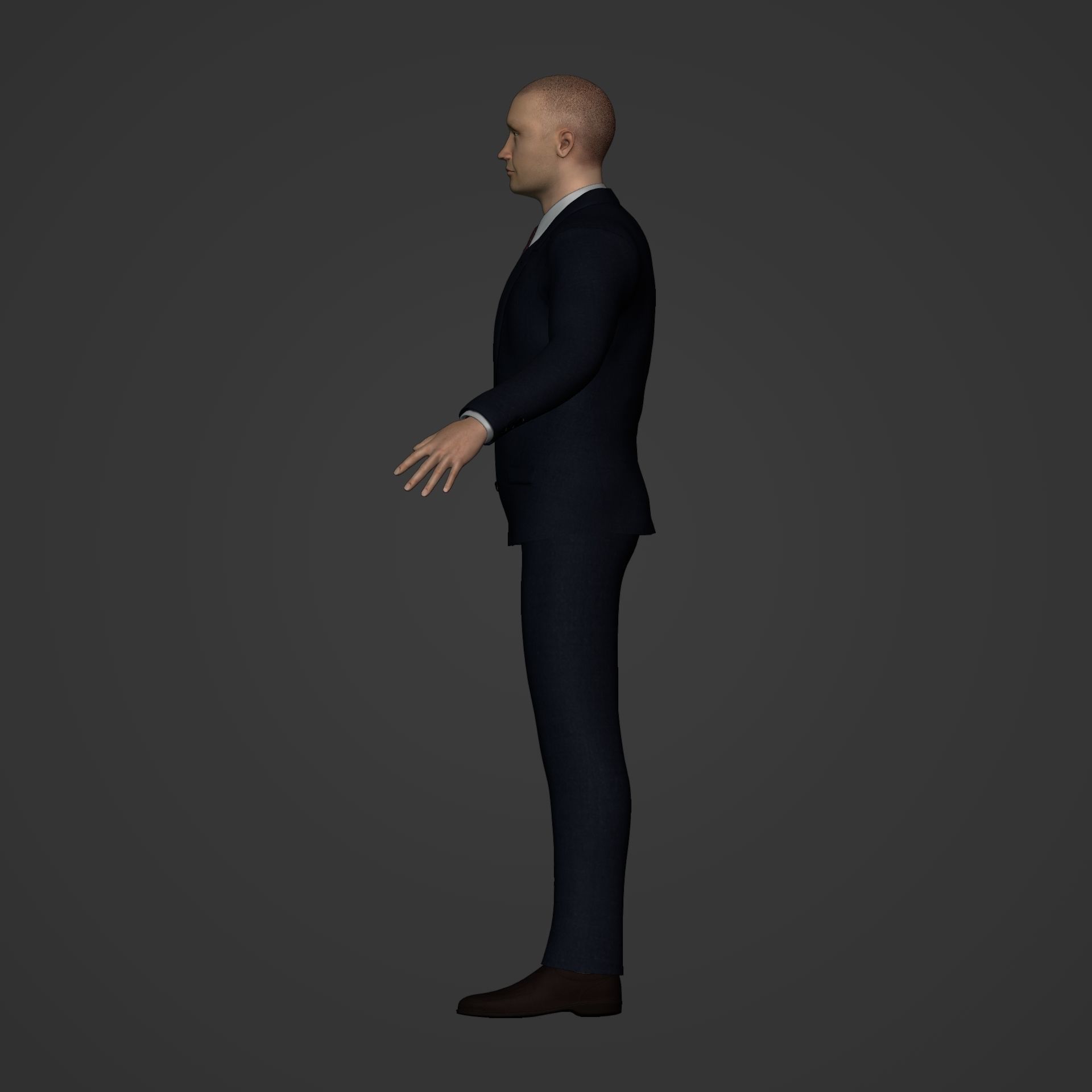 Businessman - Business Man Suit -- Rigged Low-poly 3D model_16