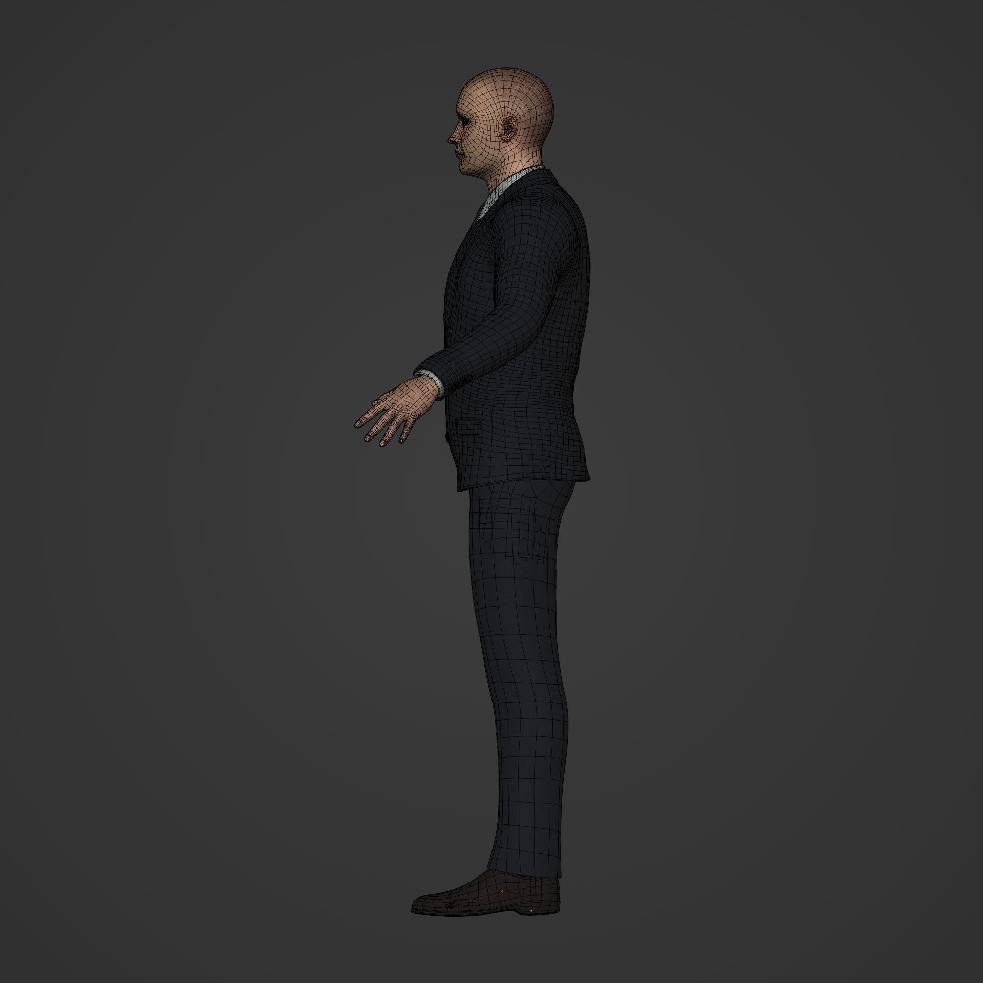 Businessman - Business Man Suit -- Rigged Low-poly 3D model_18