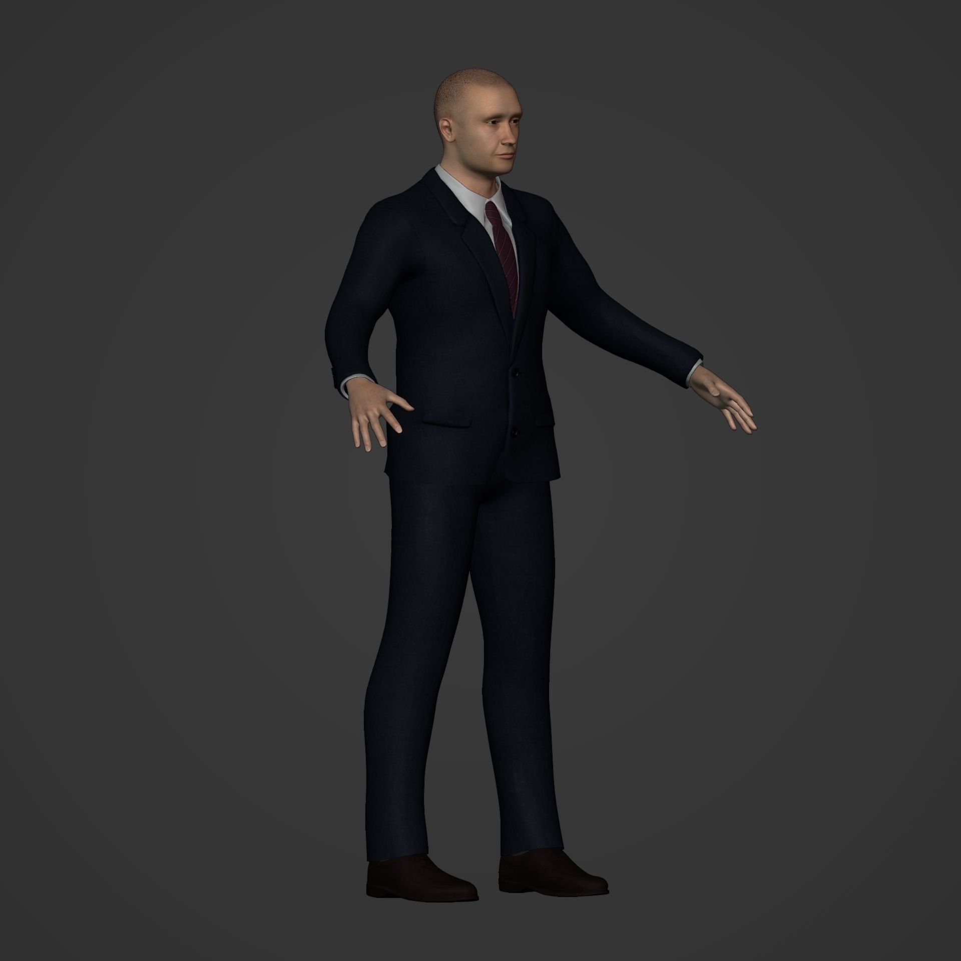 Businessman - Business Man Suit -- Rigged Low-poly 3D model_19