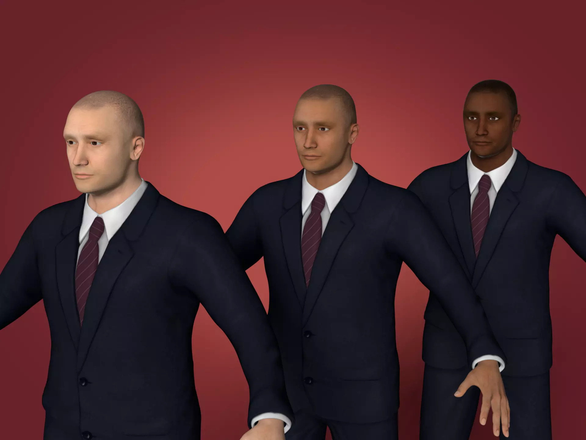 Businessman - Business Man Suit -- Rigged Low-poly 3D model_0