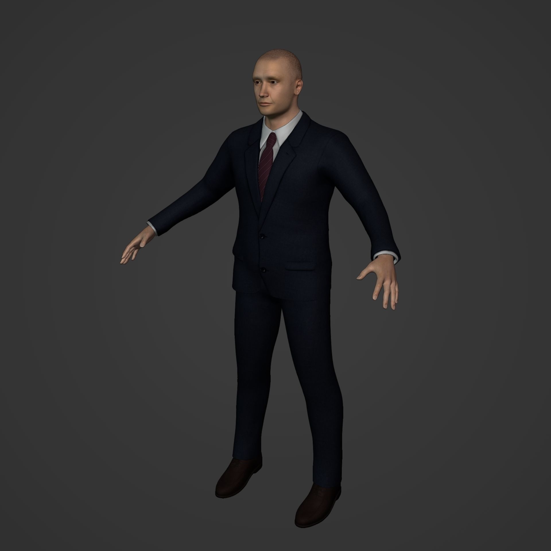 Businessman - Business Man Suit -- Rigged Low-poly 3D model_5