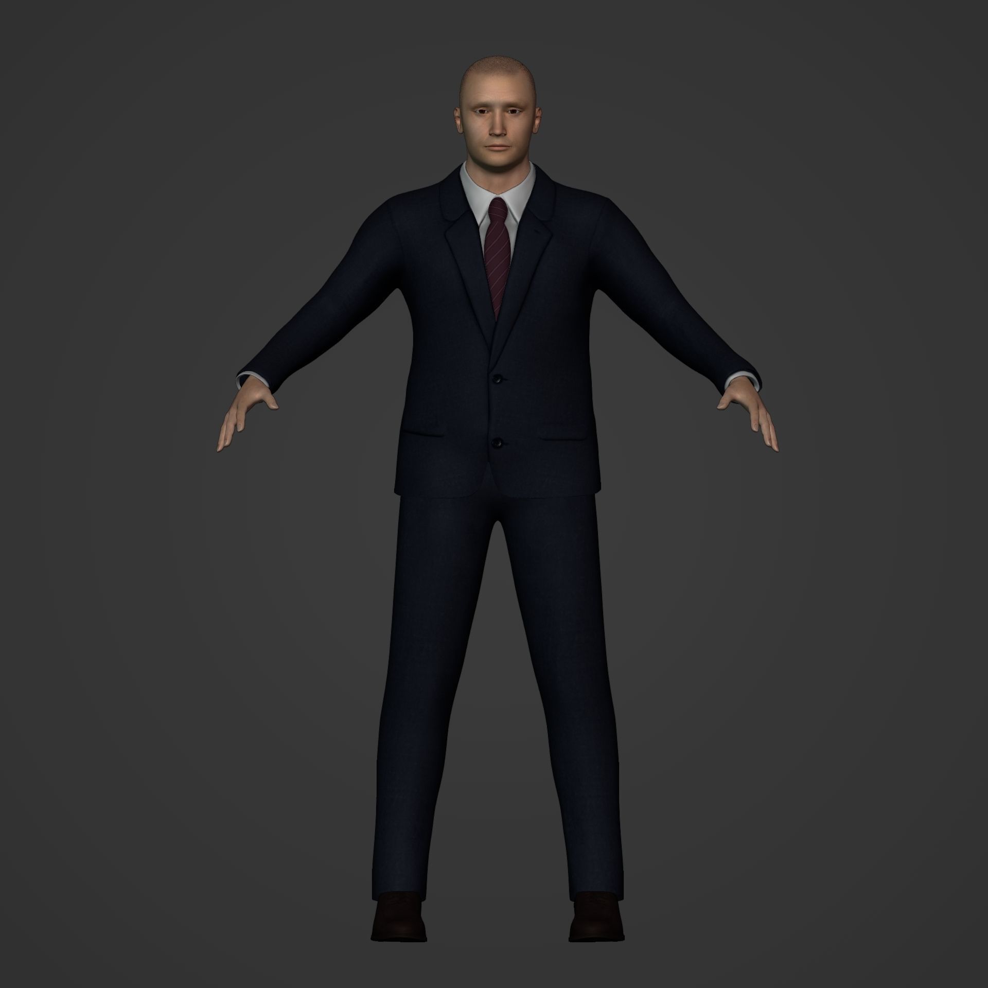 Businessman - Business Man Suit -- Rigged Low-poly 3D model_13