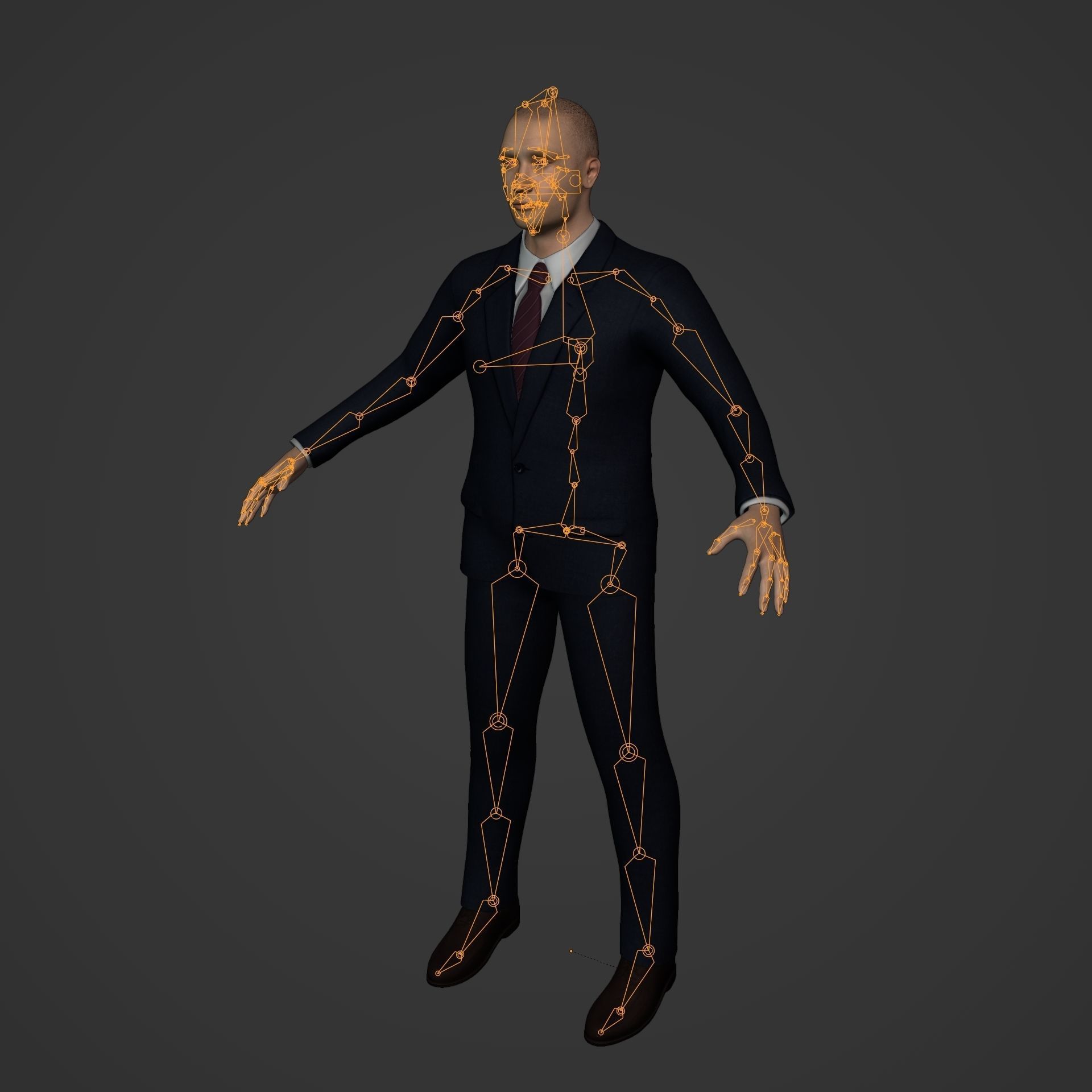 Businessman - Business Man Suit -- Rigged Low-poly 3D model_6