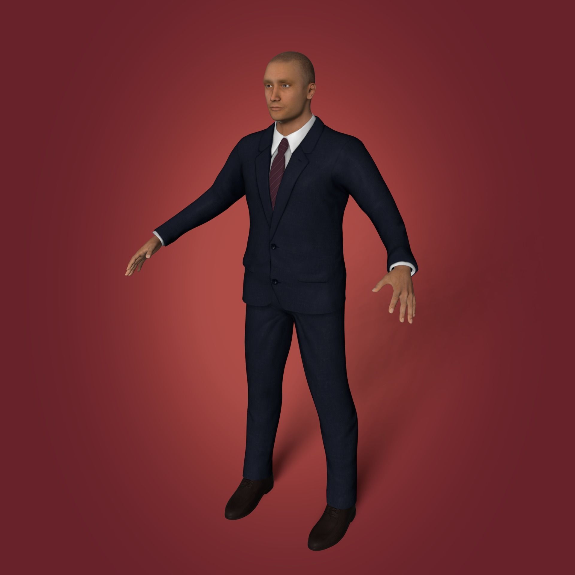 Businessman - Business Man Suit -- Rigged Low-poly 3D model_3