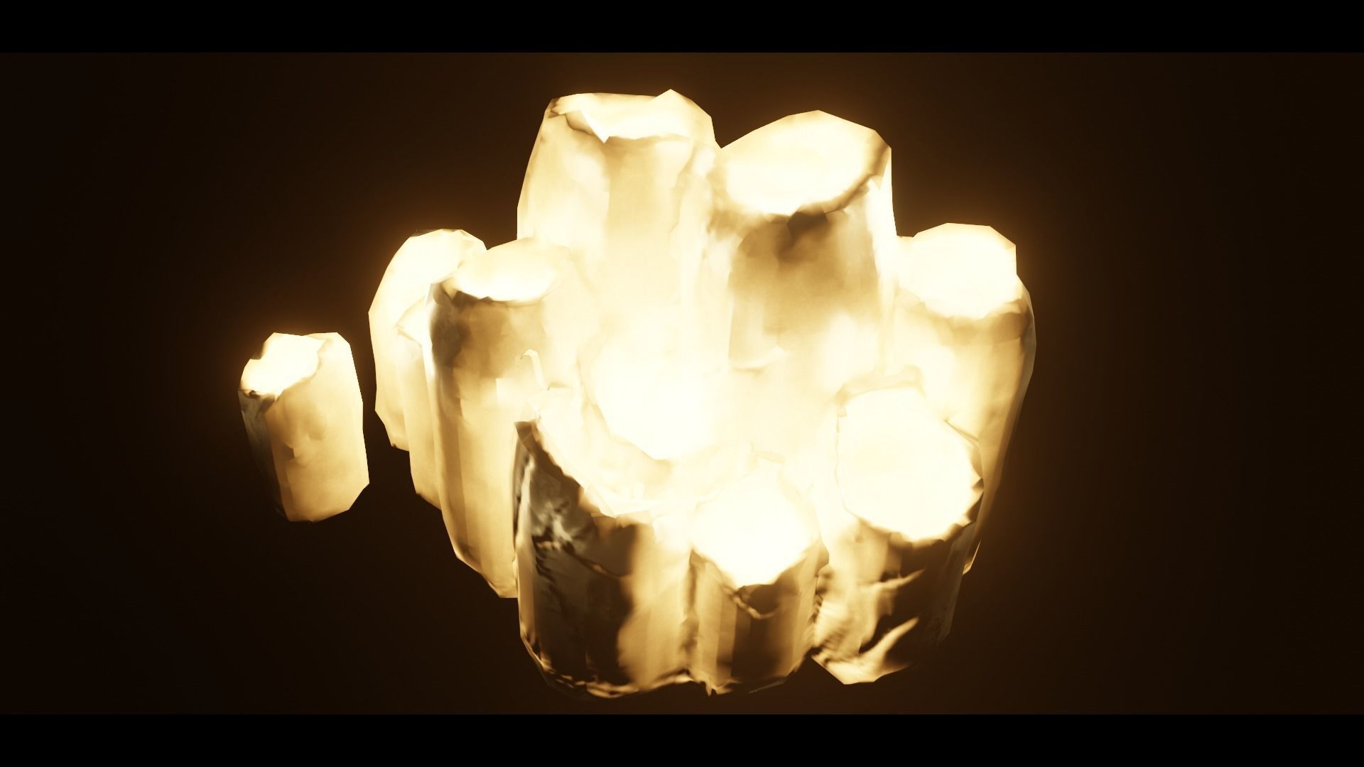 Candle Set lamp with crystals in it Low-poly 3D model_5