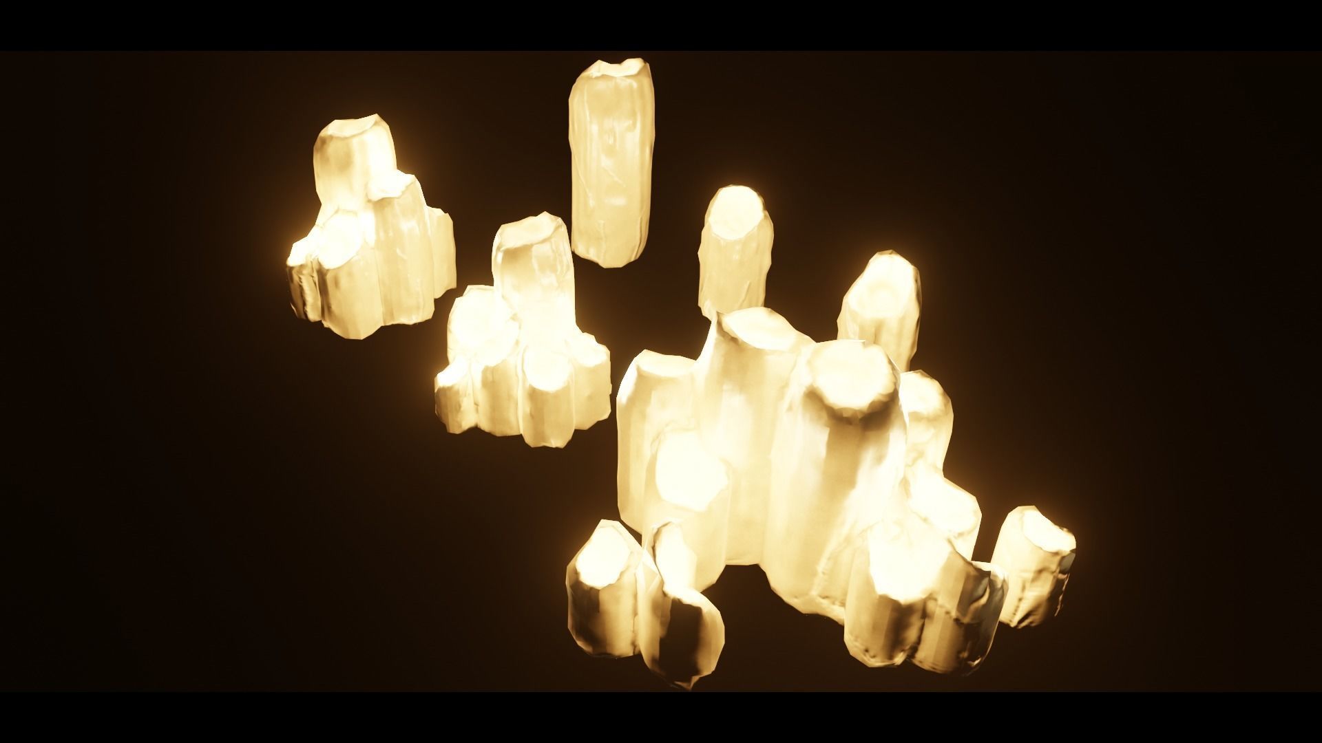 Candle Set lamp with crystals in it Low-poly 3D model_3