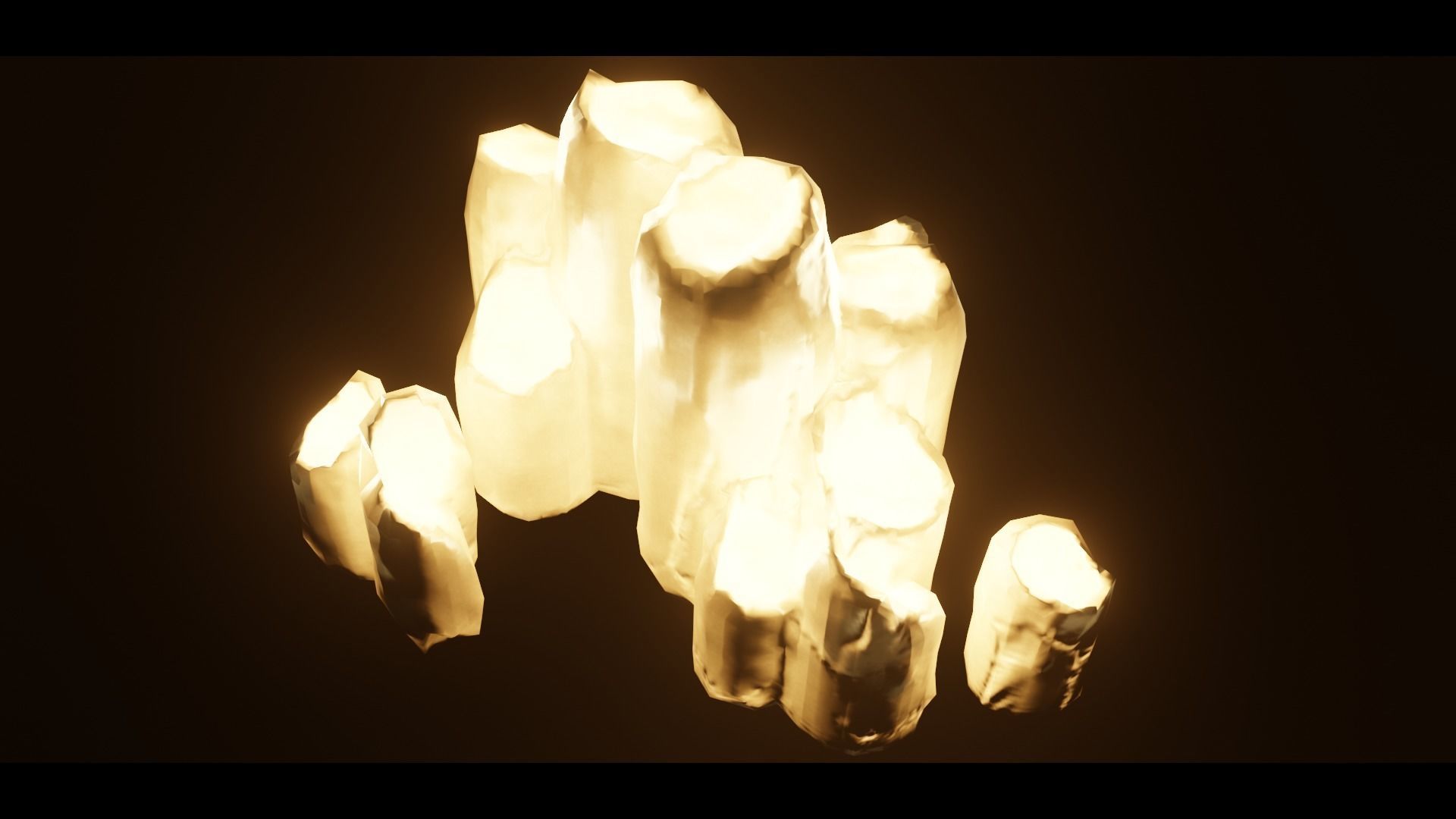 Candle Set lamp with crystals in it Low-poly 3D model_7