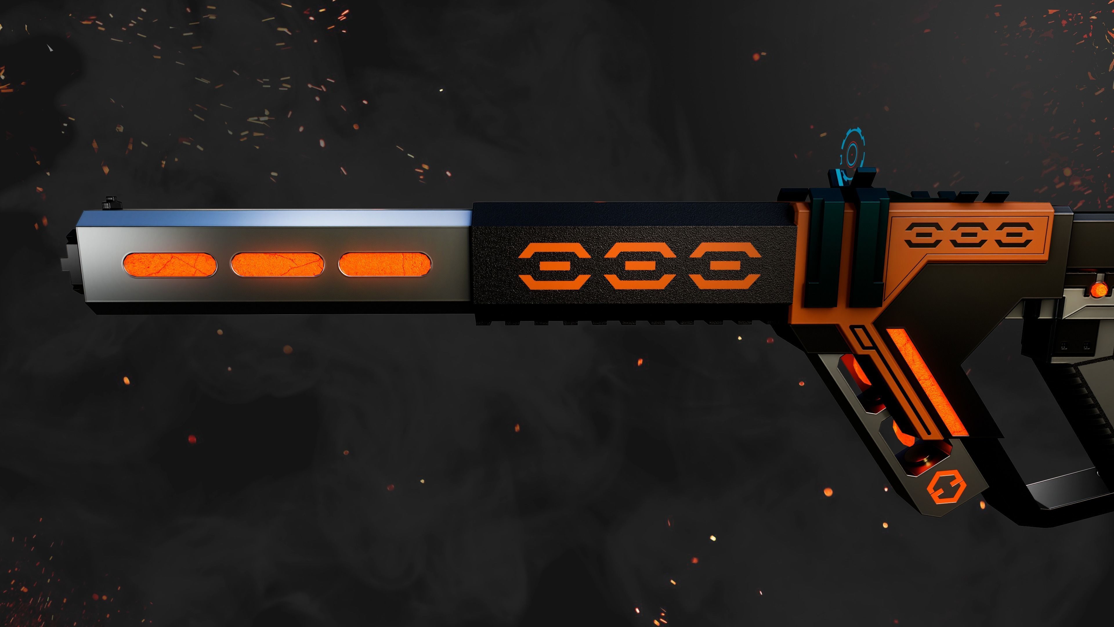 Future Sci-Fi Blaster Rifle Gun Game-Ready Low-poly 3D model_5