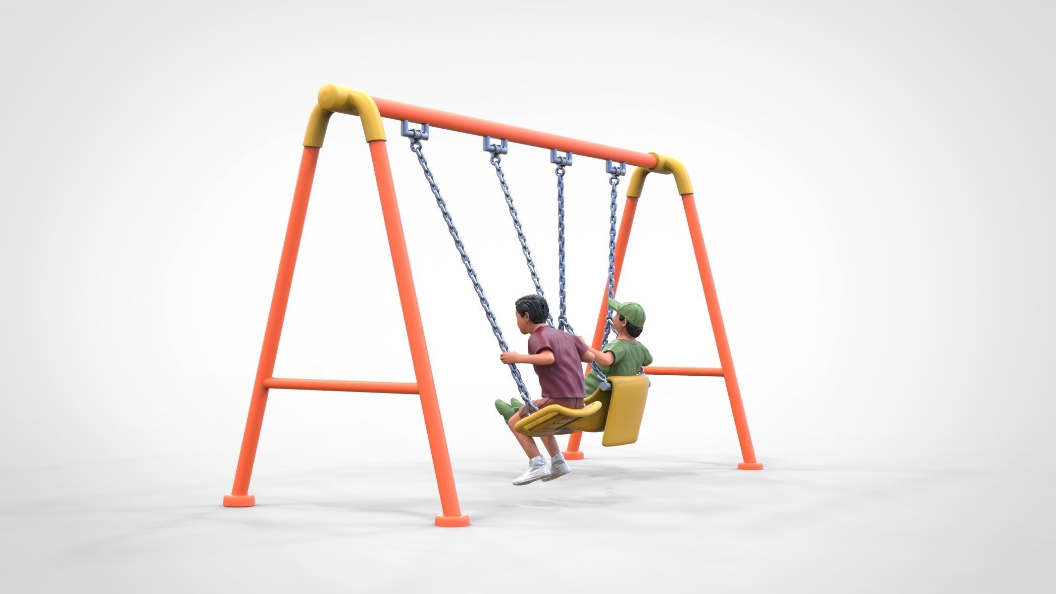 N1 Kid playing on a swing in park 3D print model_15