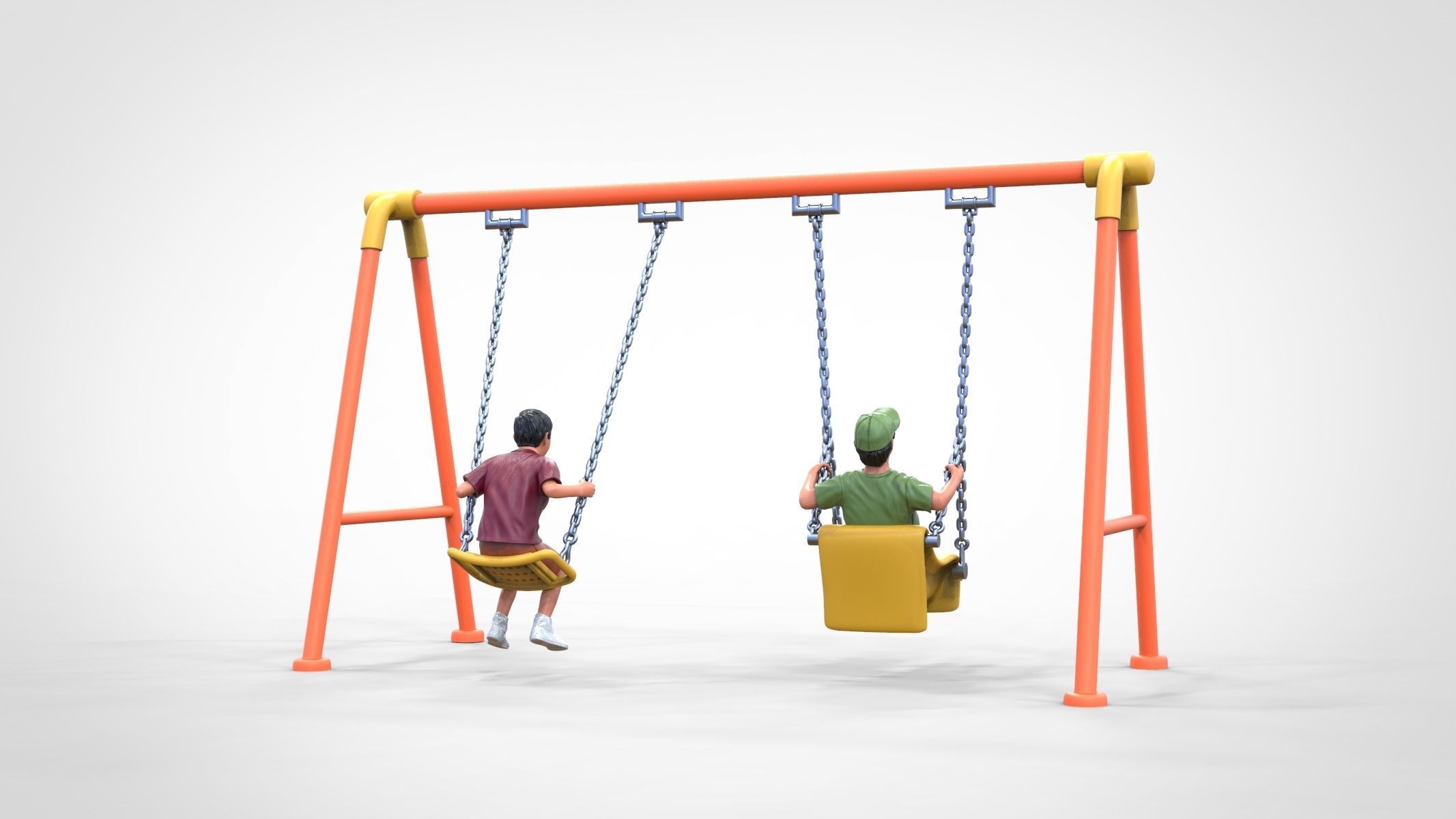 N1 Kid playing on a swing in park 3D print model_19