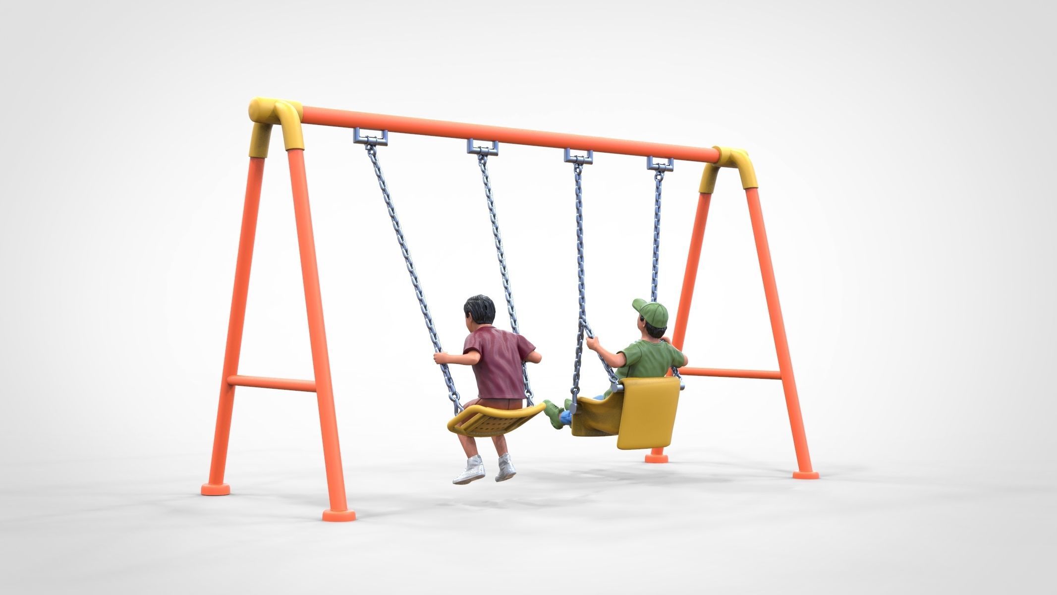 N1 Kid playing on a swing in park 3D print model_16