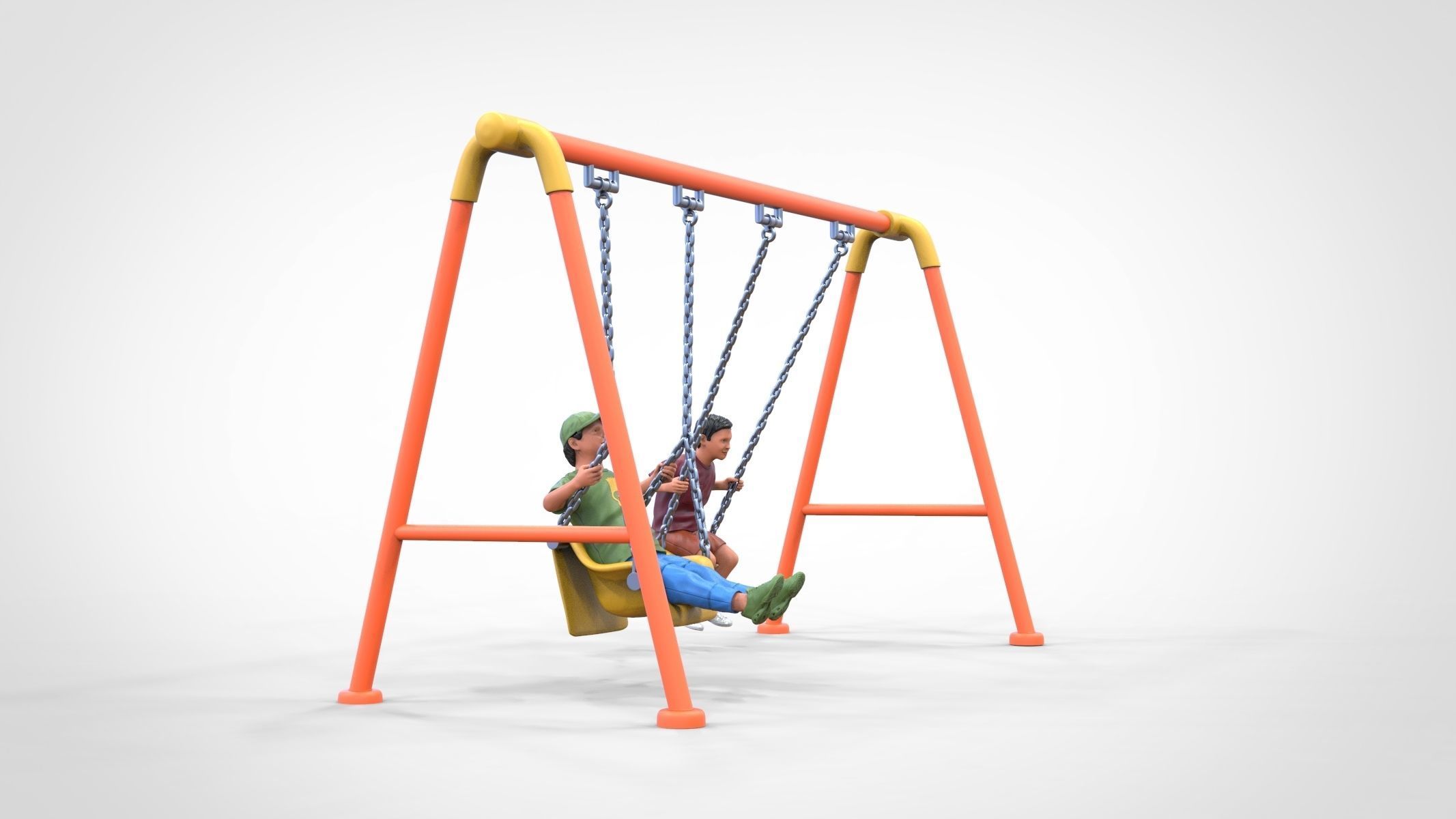 N1 Kid playing on a swing in park 3D print model_23