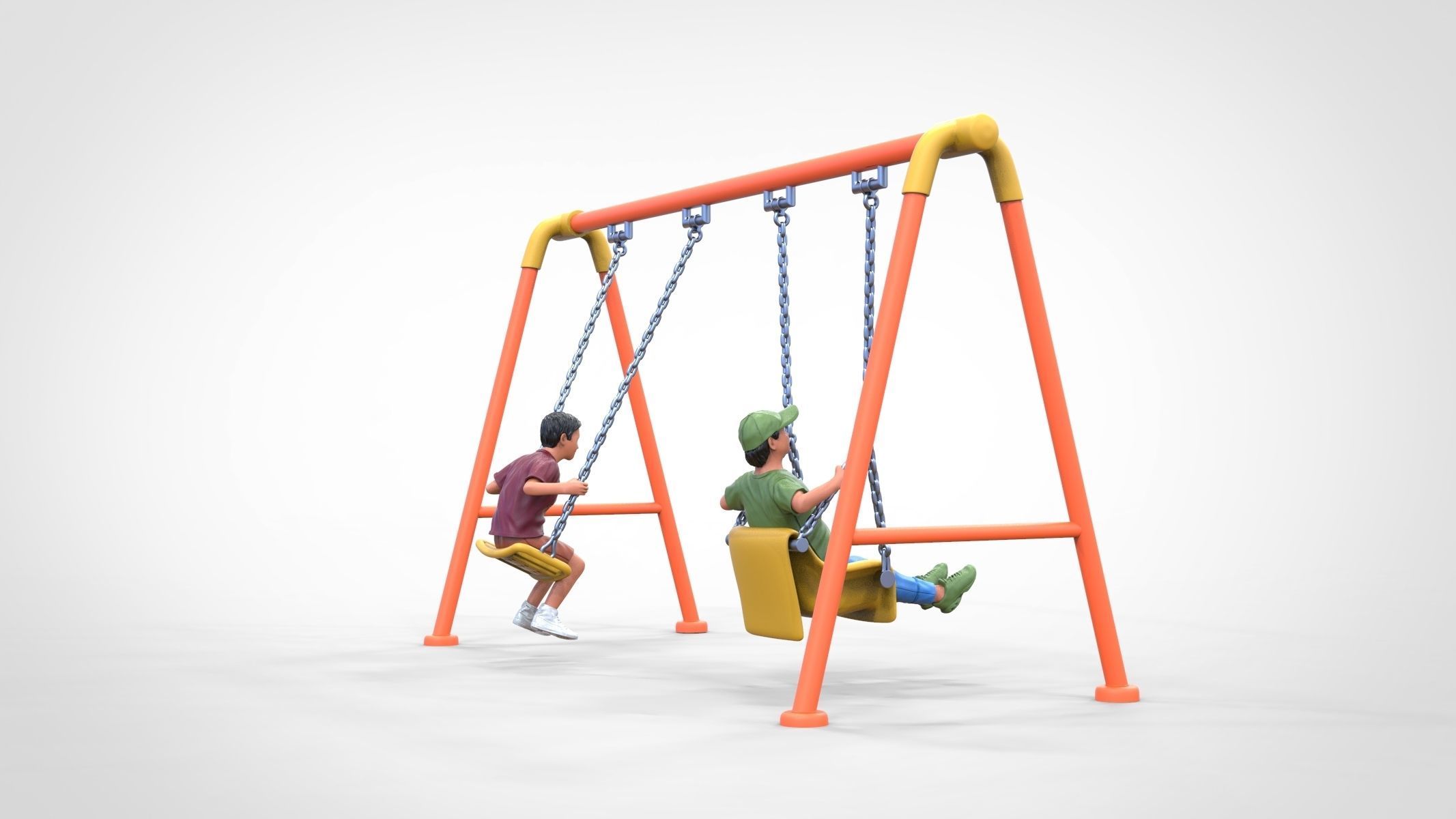 N1 Kid playing on a swing in park 3D print model_21