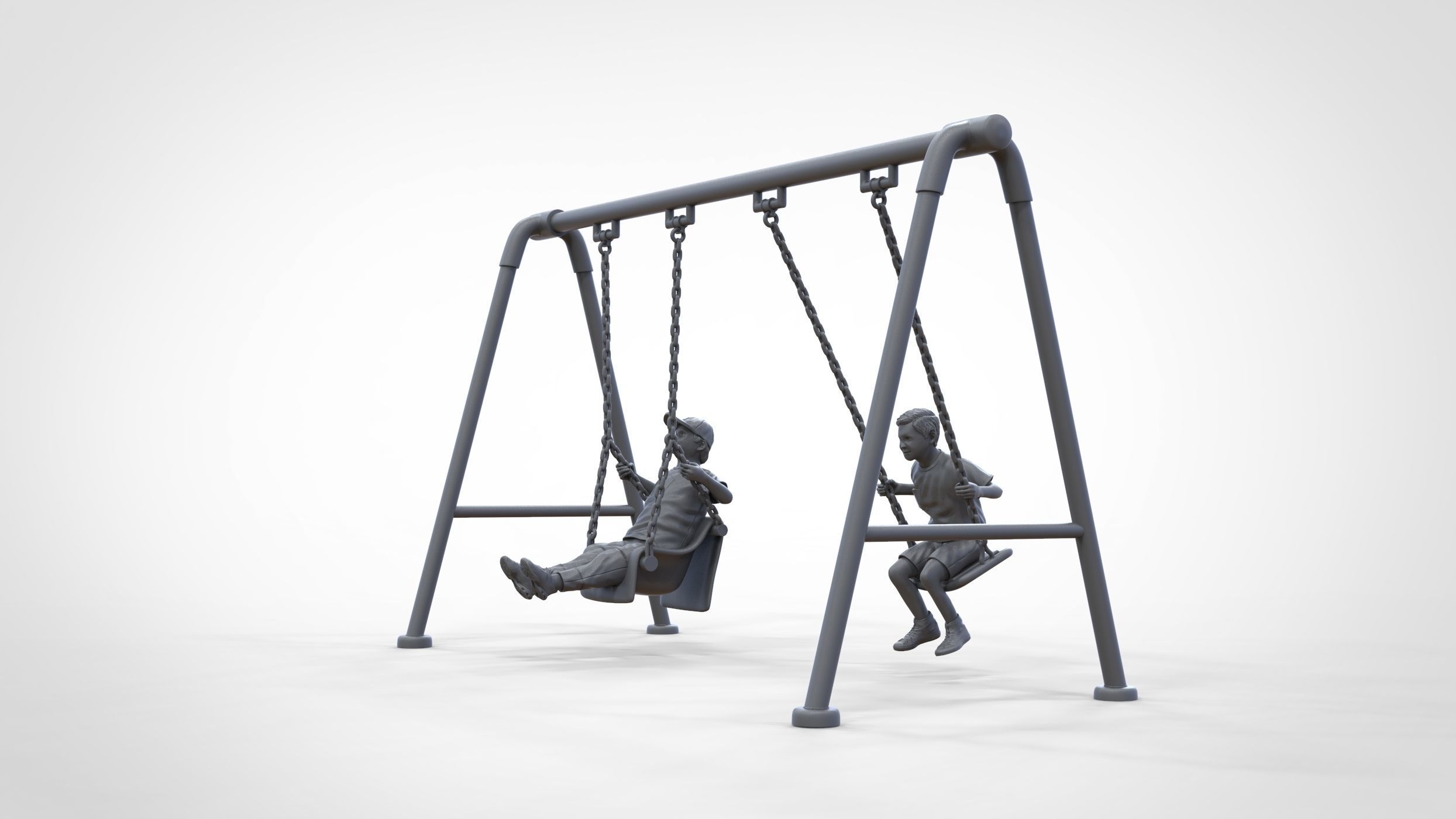 N1 Kid playing on a swing in park 3D print model_31