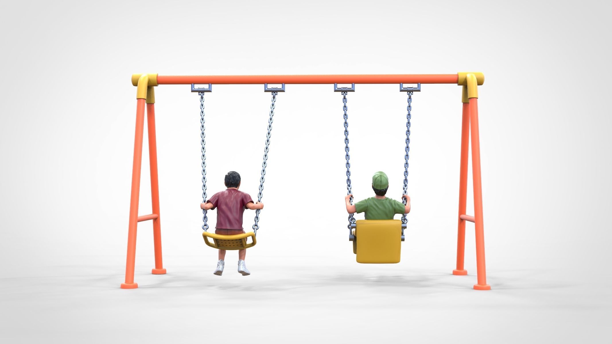 N1 Kid playing on a swing in park 3D print model_18