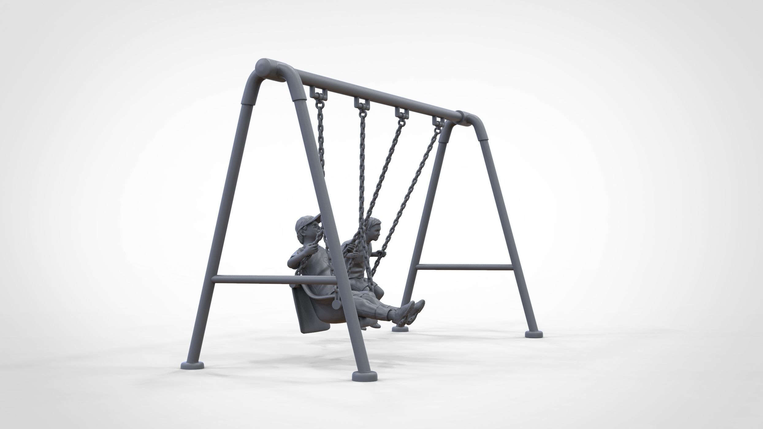 N1 Kid playing on a swing in park 3D print model_40