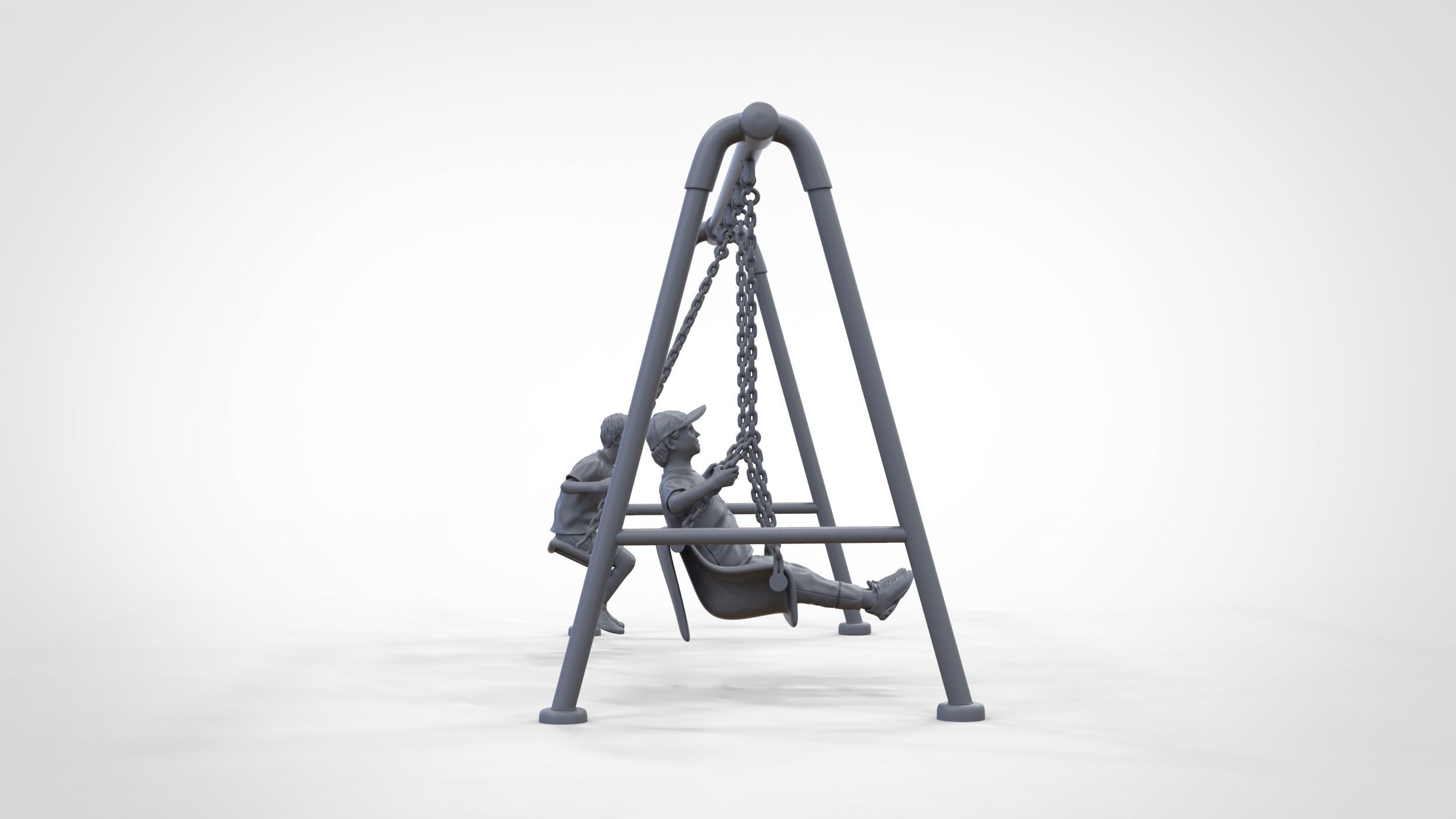 N1 Kid playing on a swing in park 3D print model_38