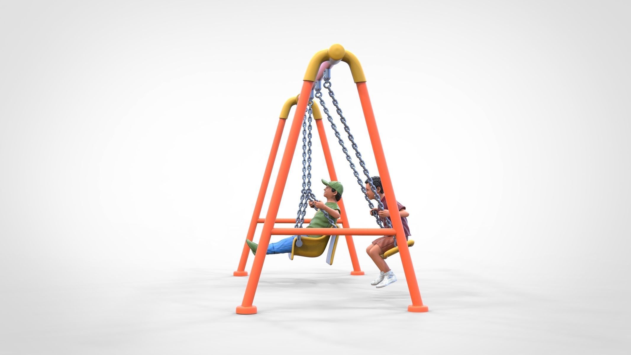 N1 Kid playing on a swing in park 3D print model_13