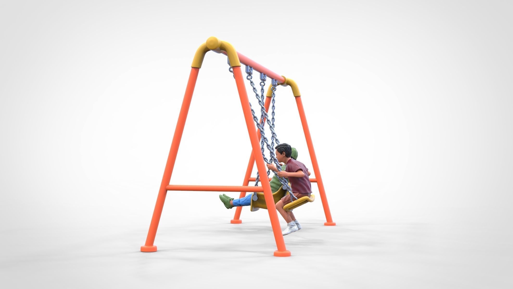 N1 Kid playing on a swing in park 3D print model_14