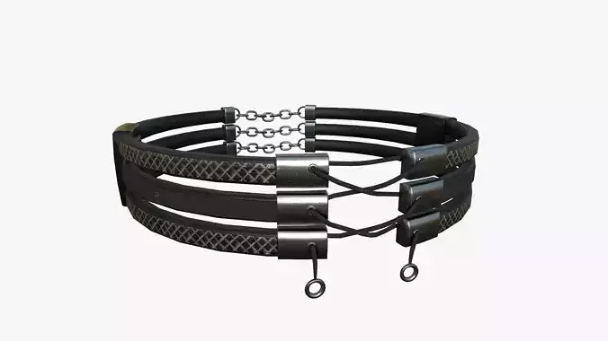 Gothic Collar G09 Steel - Character Fashion Design Low-poly 3D model