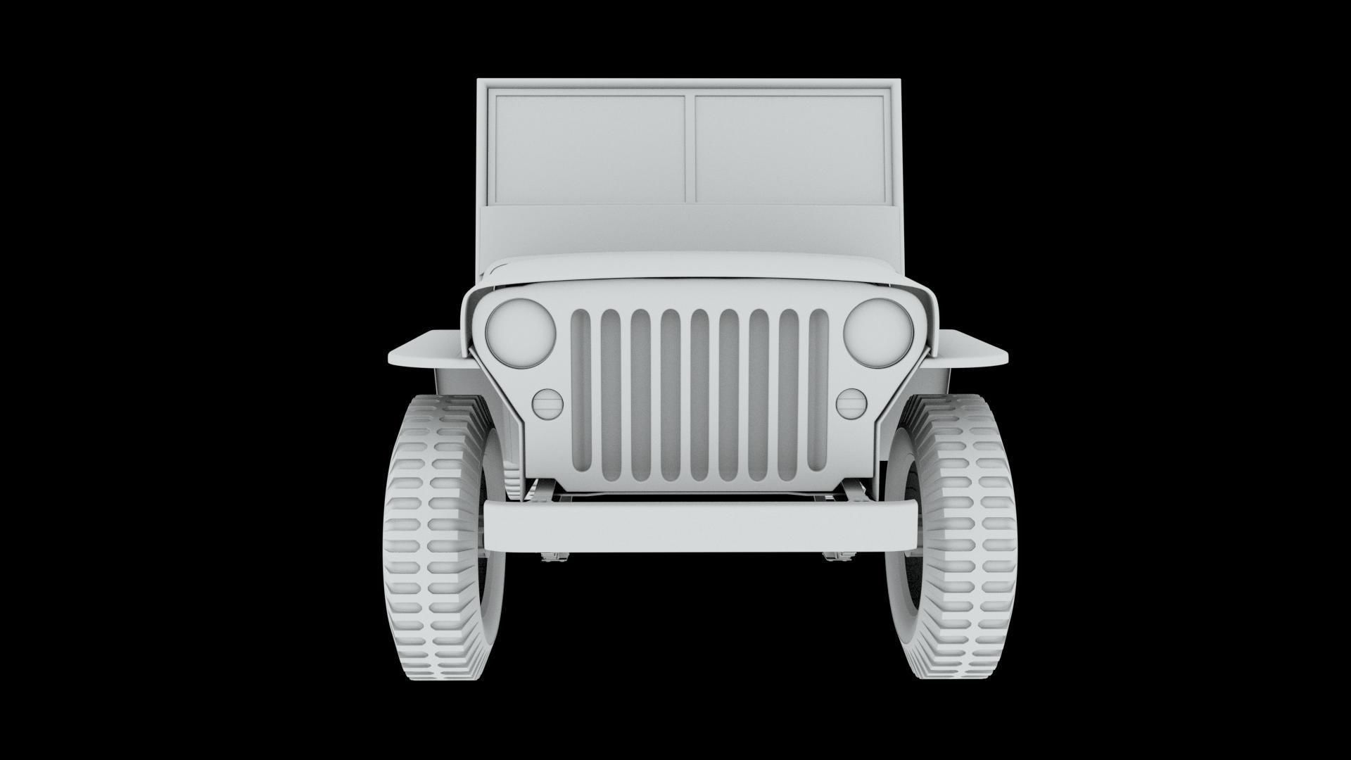 Jeep 3d model wwii armoured car 3D model_4