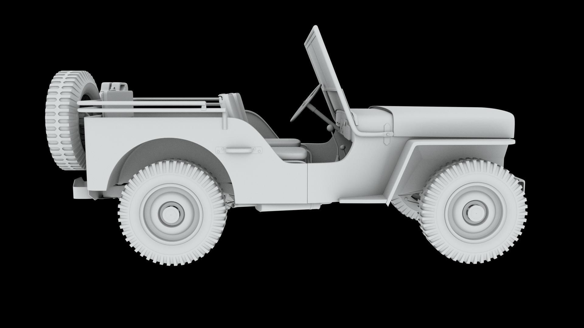 Jeep 3d model wwii armoured car 3D model_7
