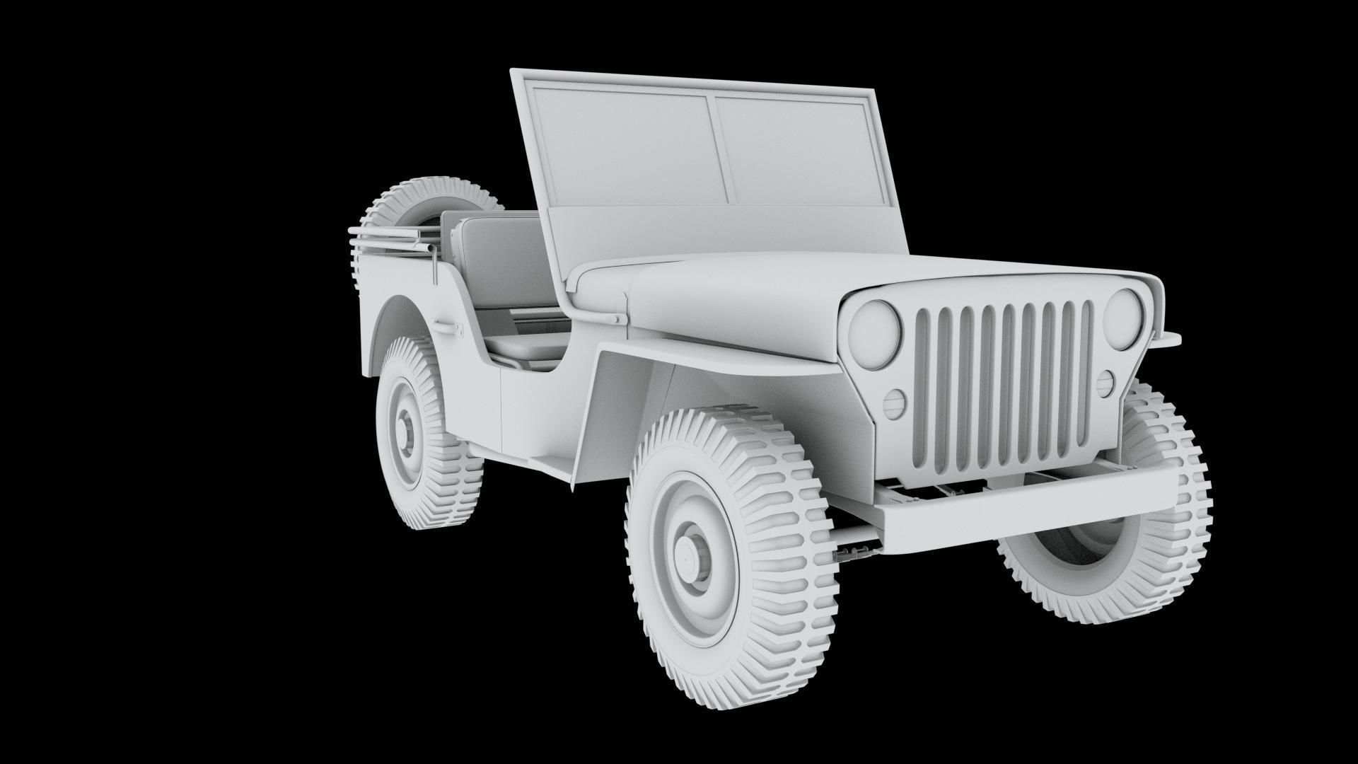 Jeep 3d model wwii armoured car 3D model_5