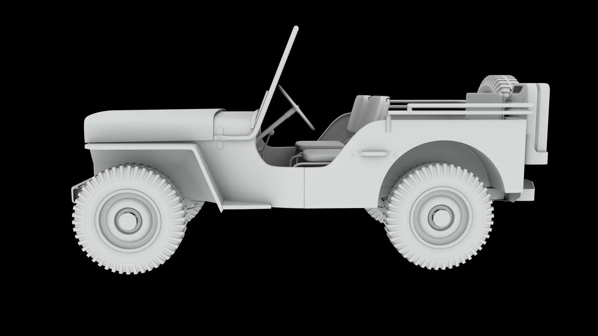 Jeep 3d model wwii armoured car 3D model_0