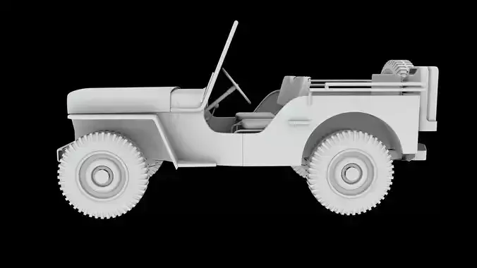 Jeep 3d model wwii armoured car