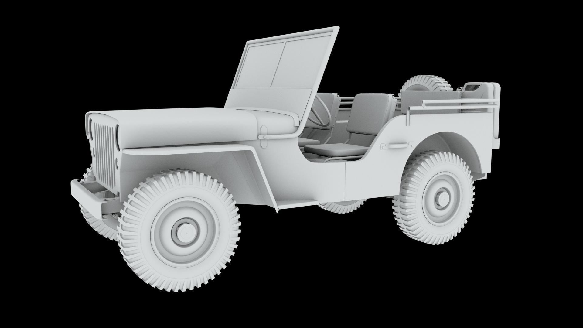 Jeep 3d model wwii armoured car 3D model_2
