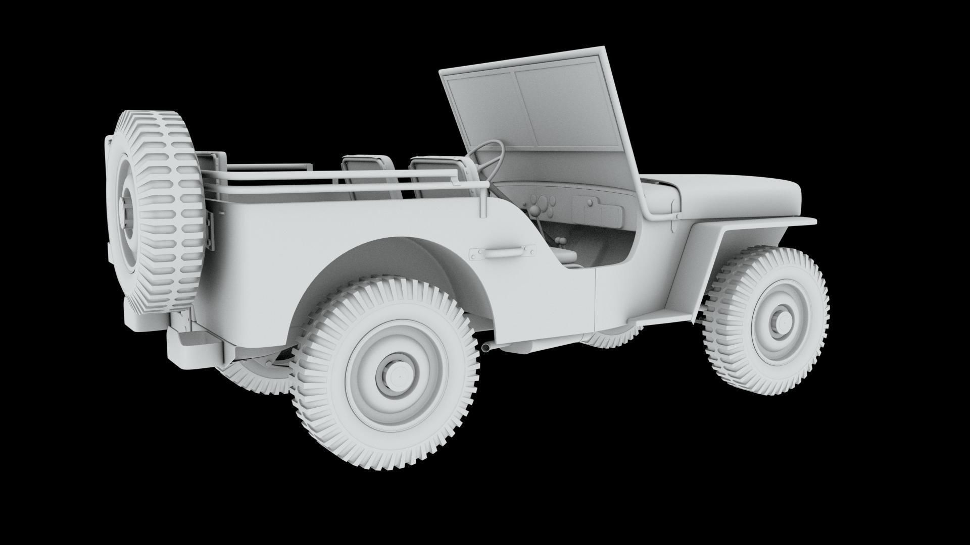 Jeep 3d model wwii armoured car 3D model_8