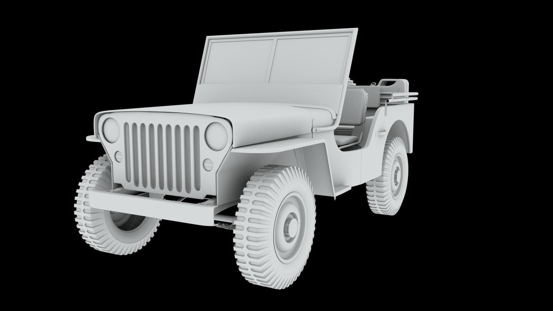 Jeep 3d model wwii armoured car 3D model_3