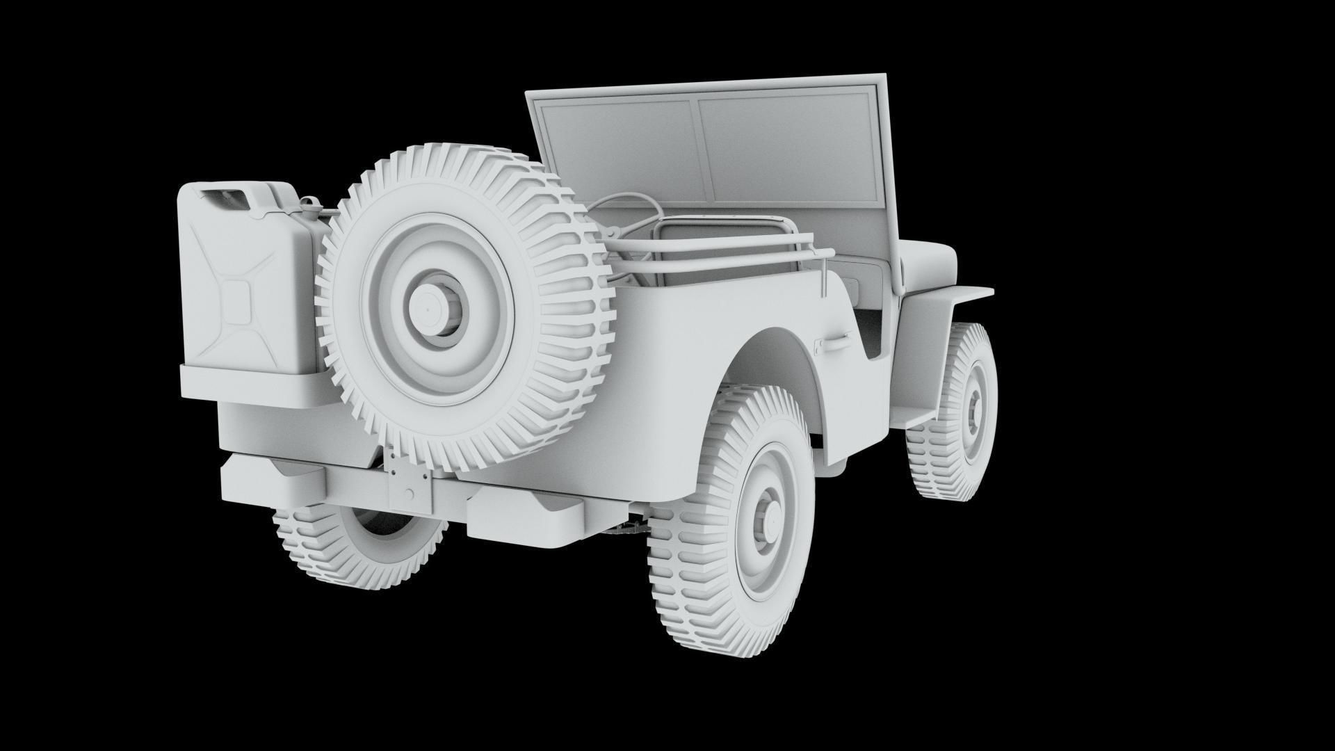 Jeep 3d model wwii armoured car 3D model_9