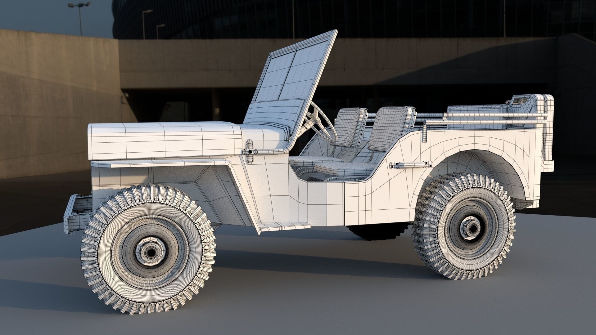 Jeep 3d model wwii armoured car 3D model_11