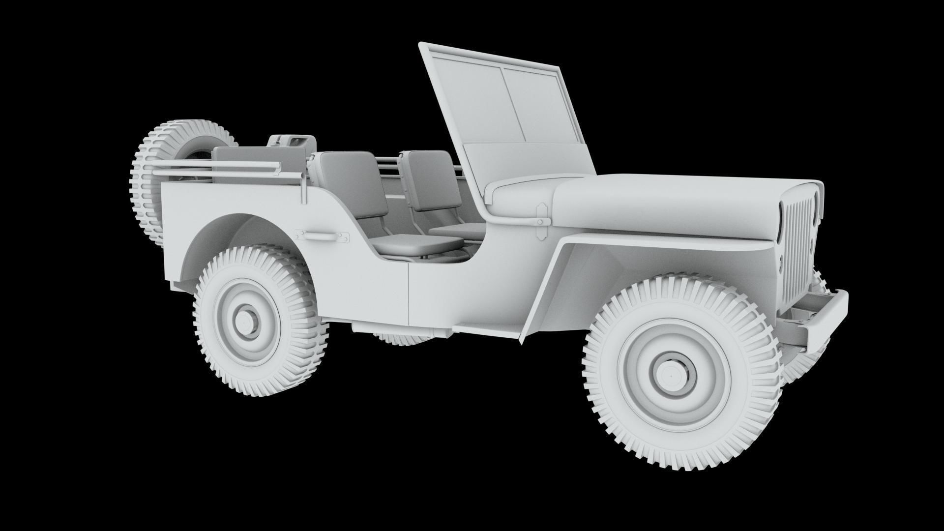 Jeep 3d model wwii armoured car 3D model_6