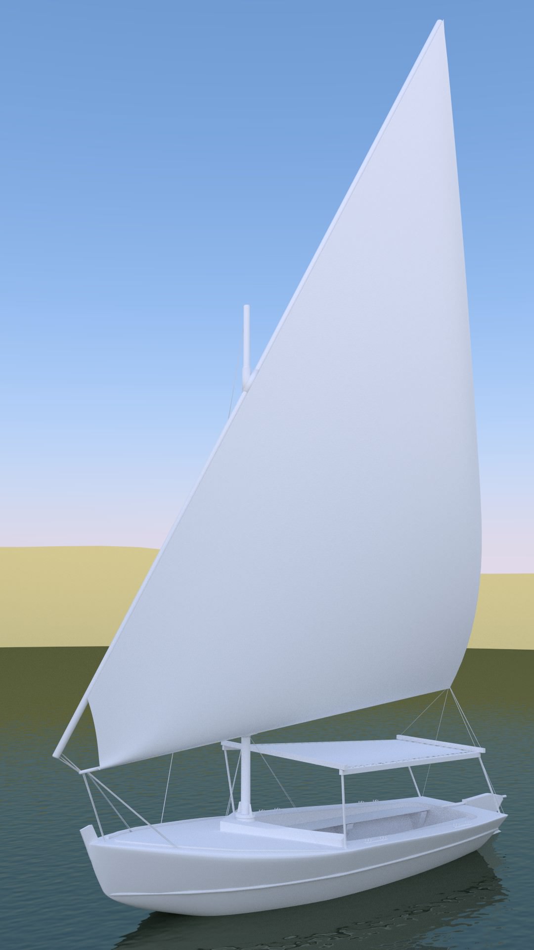 Felucca sailboat 3D model_1