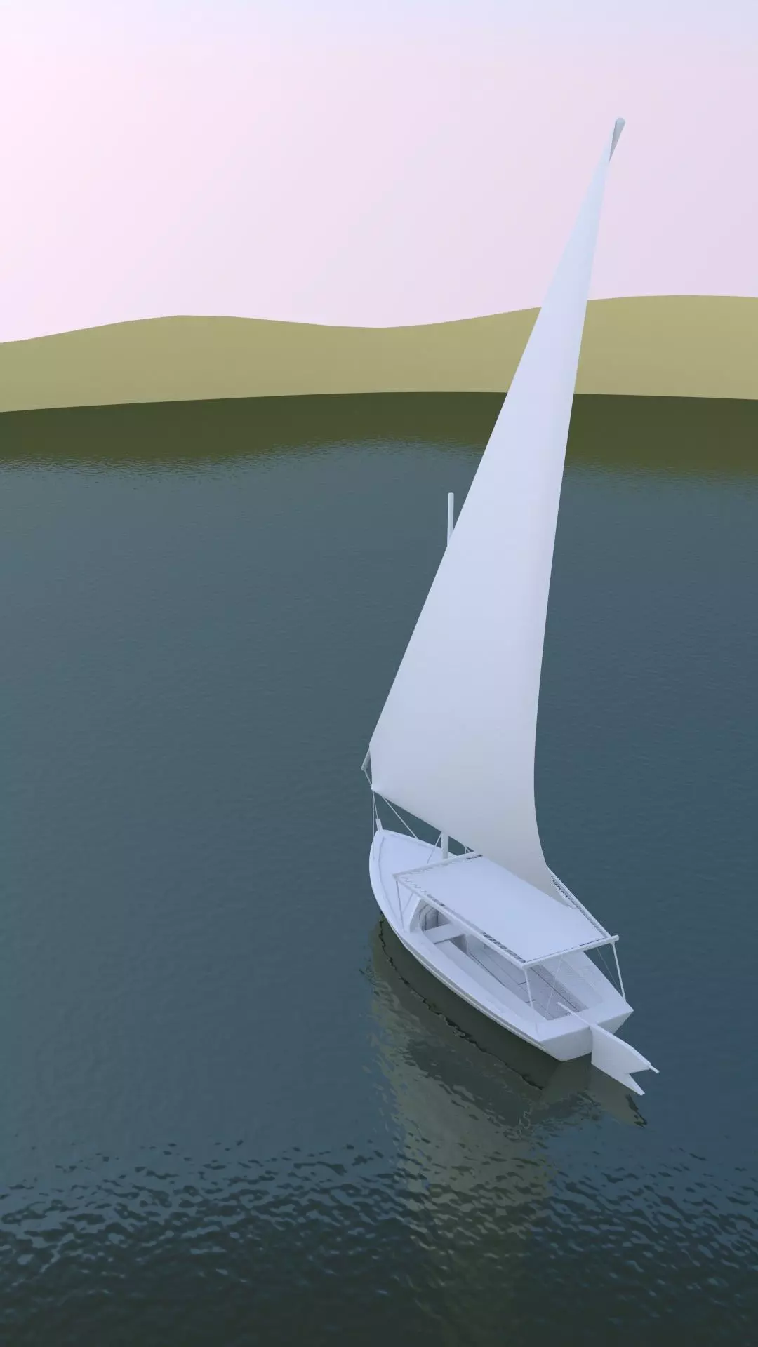 Felucca sailboat 3D model_0