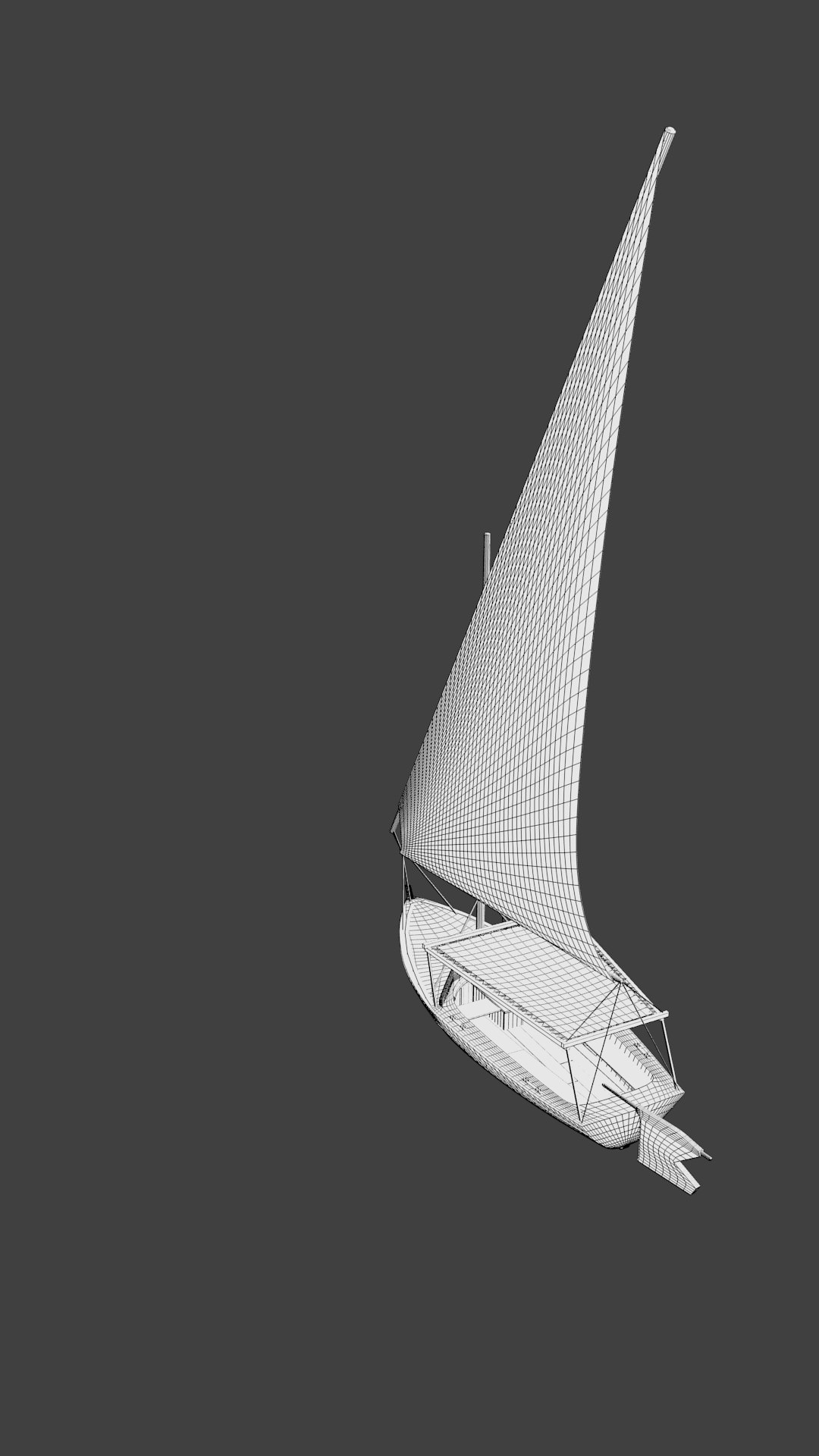 Felucca sailboat 3D model_5