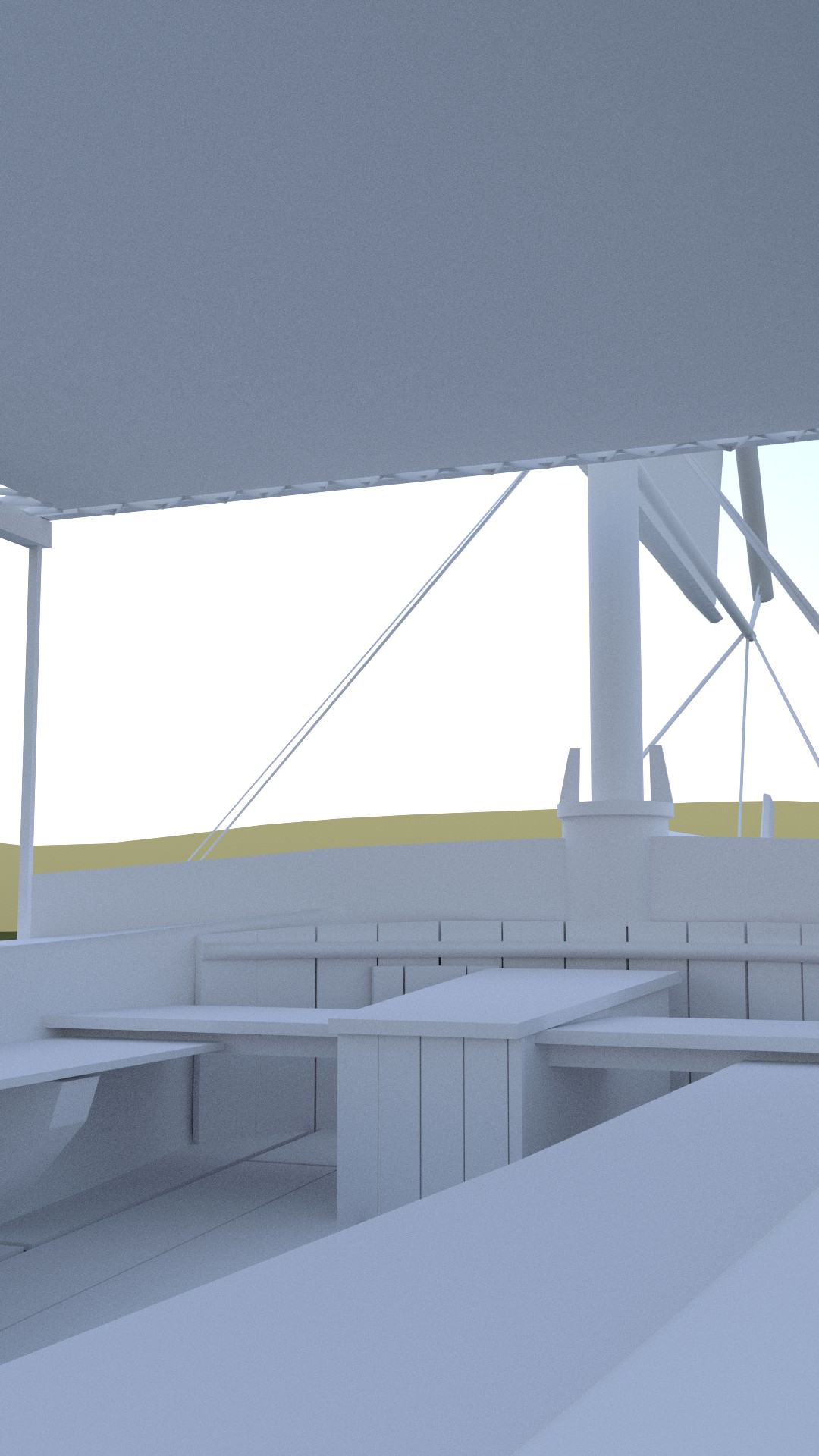 Felucca sailboat 3D model_2