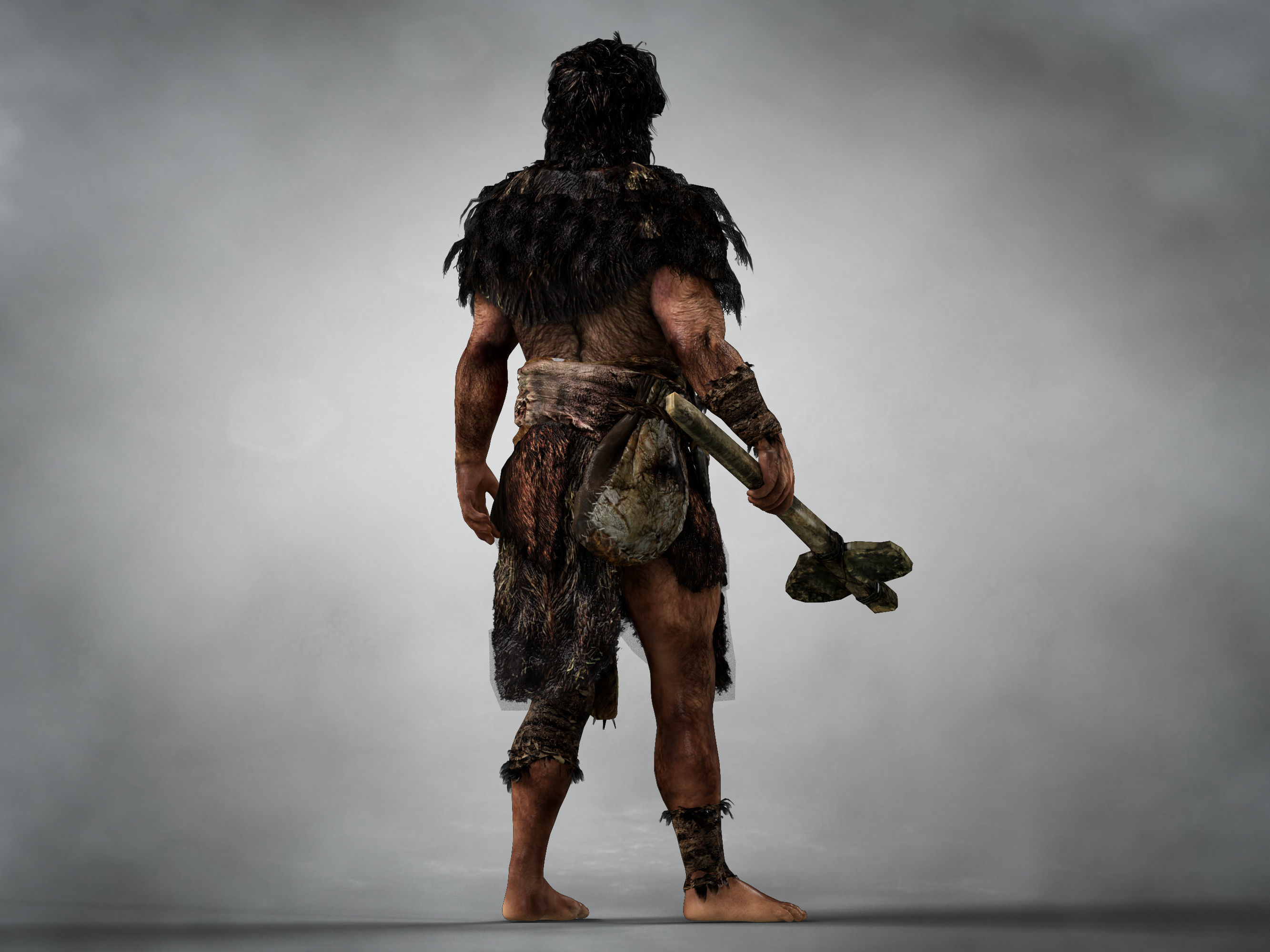Caveman  Low-poly 3D model_9