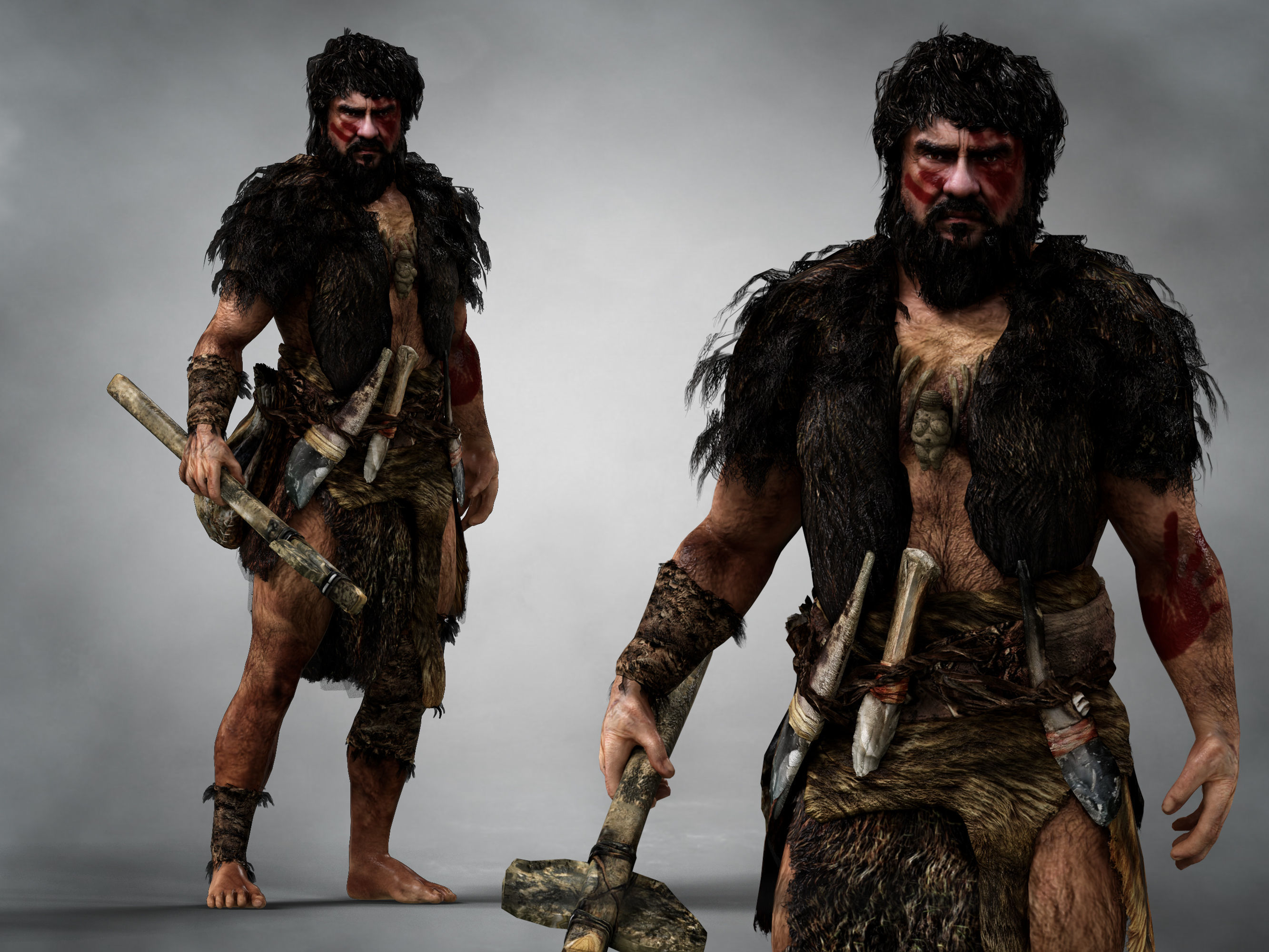 Caveman  Low-poly 3D model_6