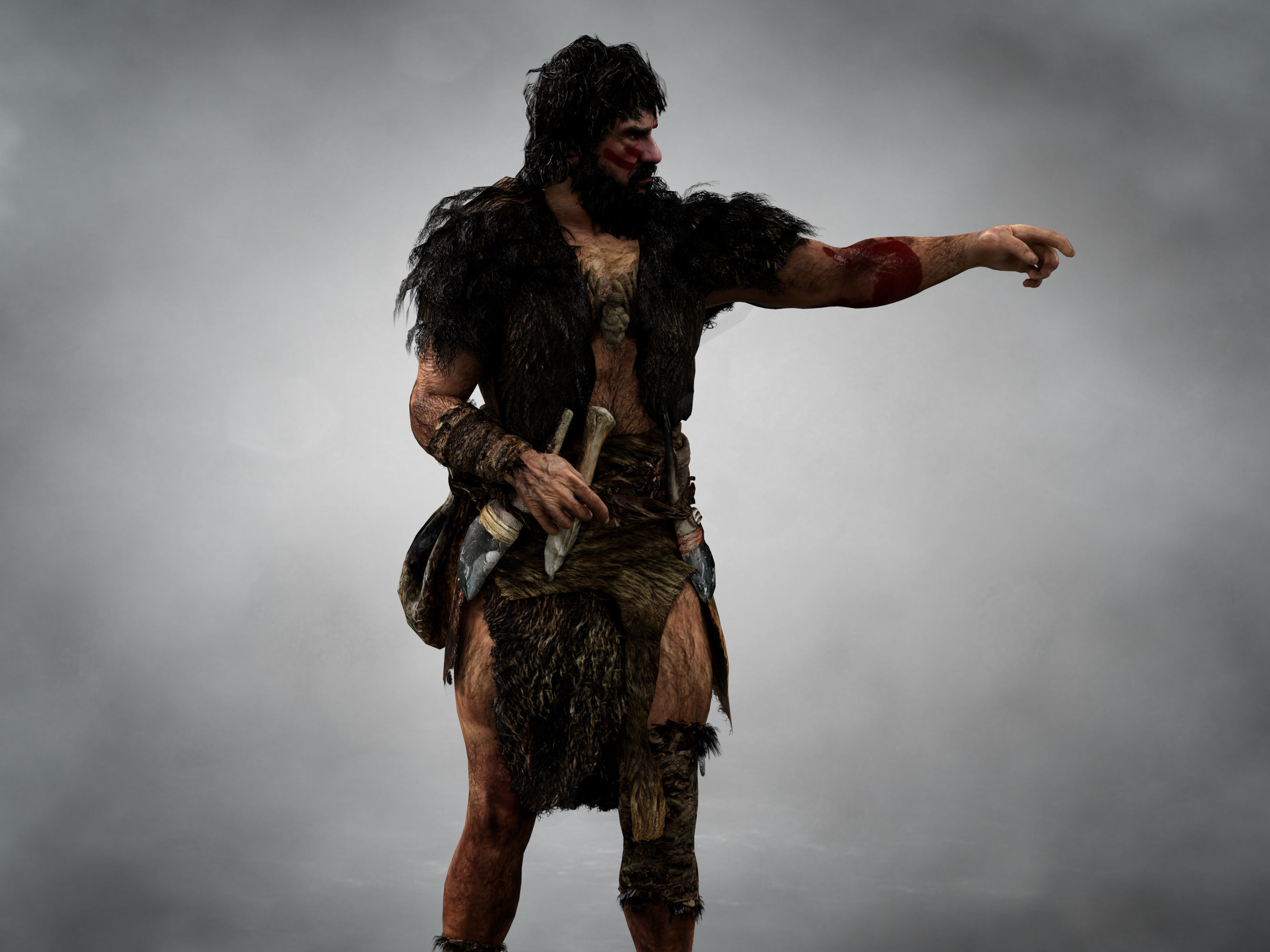 Caveman  Low-poly 3D model_7