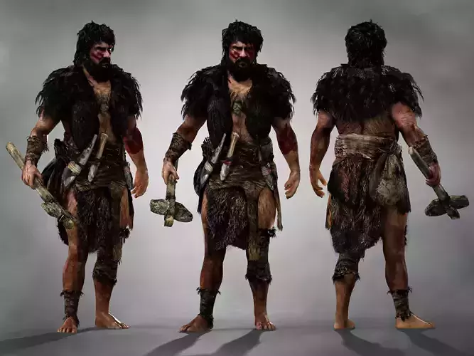 Caveman  Low-poly 3D model