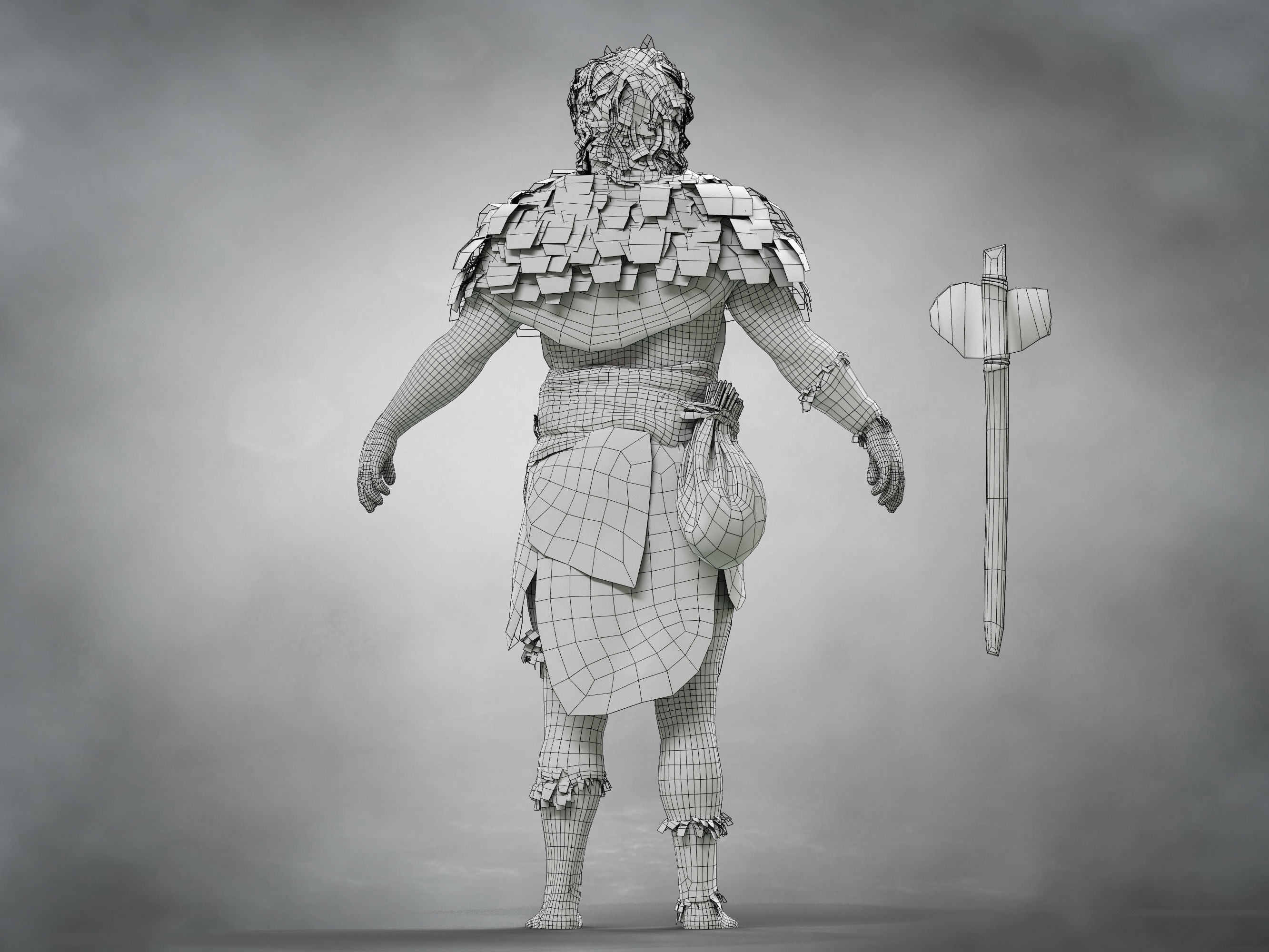 Caveman  Low-poly 3D model_12