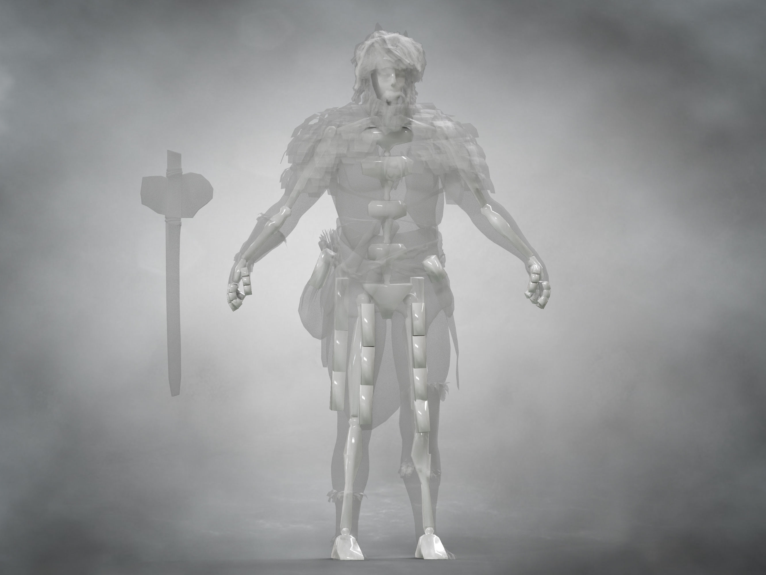 Caveman  Low-poly 3D model_13