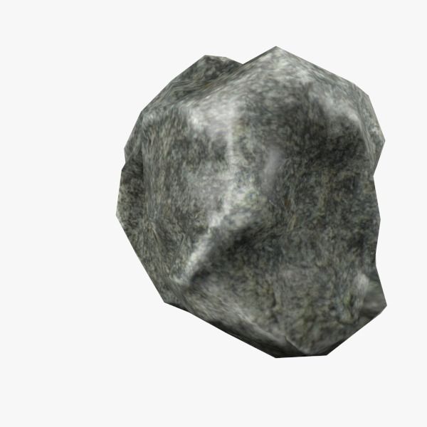 Stone - low poly rock Low-poly 3D model_2