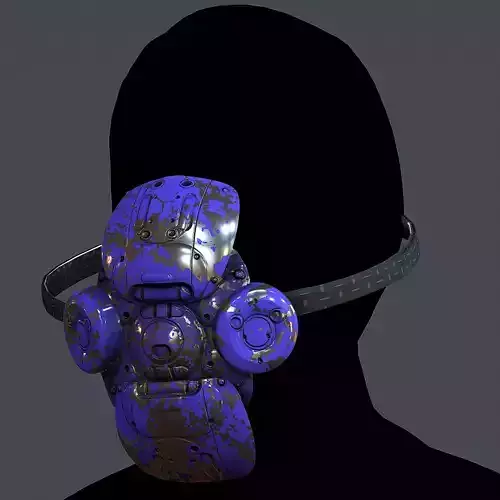 Gas mask helmet 3d model scifi Low-poly