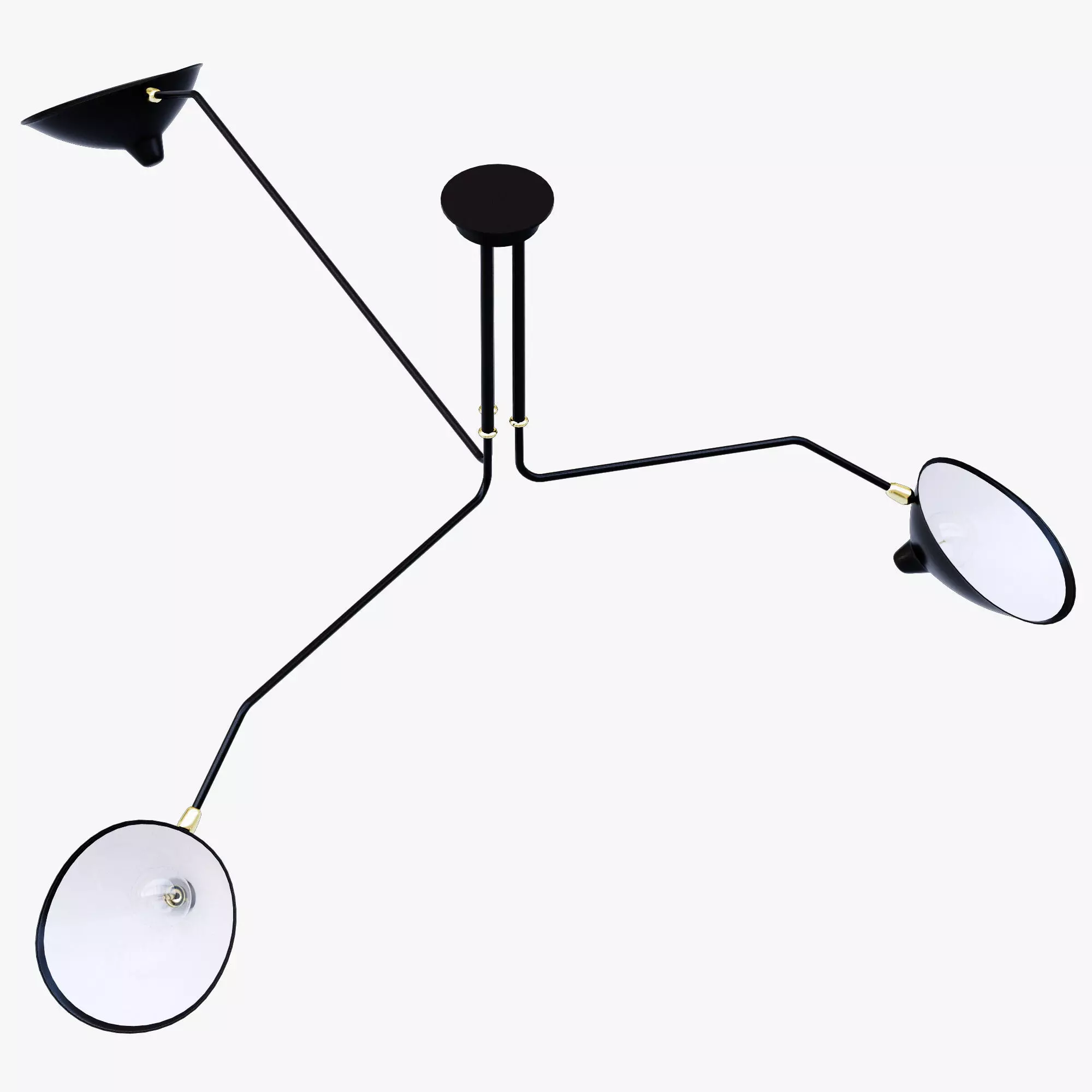 Serge Mouille Ceiling lamp 3 Arm MCL-R3 3D model